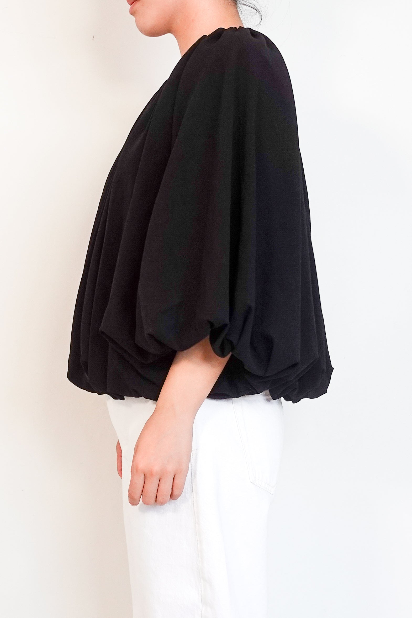 Toteme-balloon-sleeve-statement-evening-black-blouse-side-picture