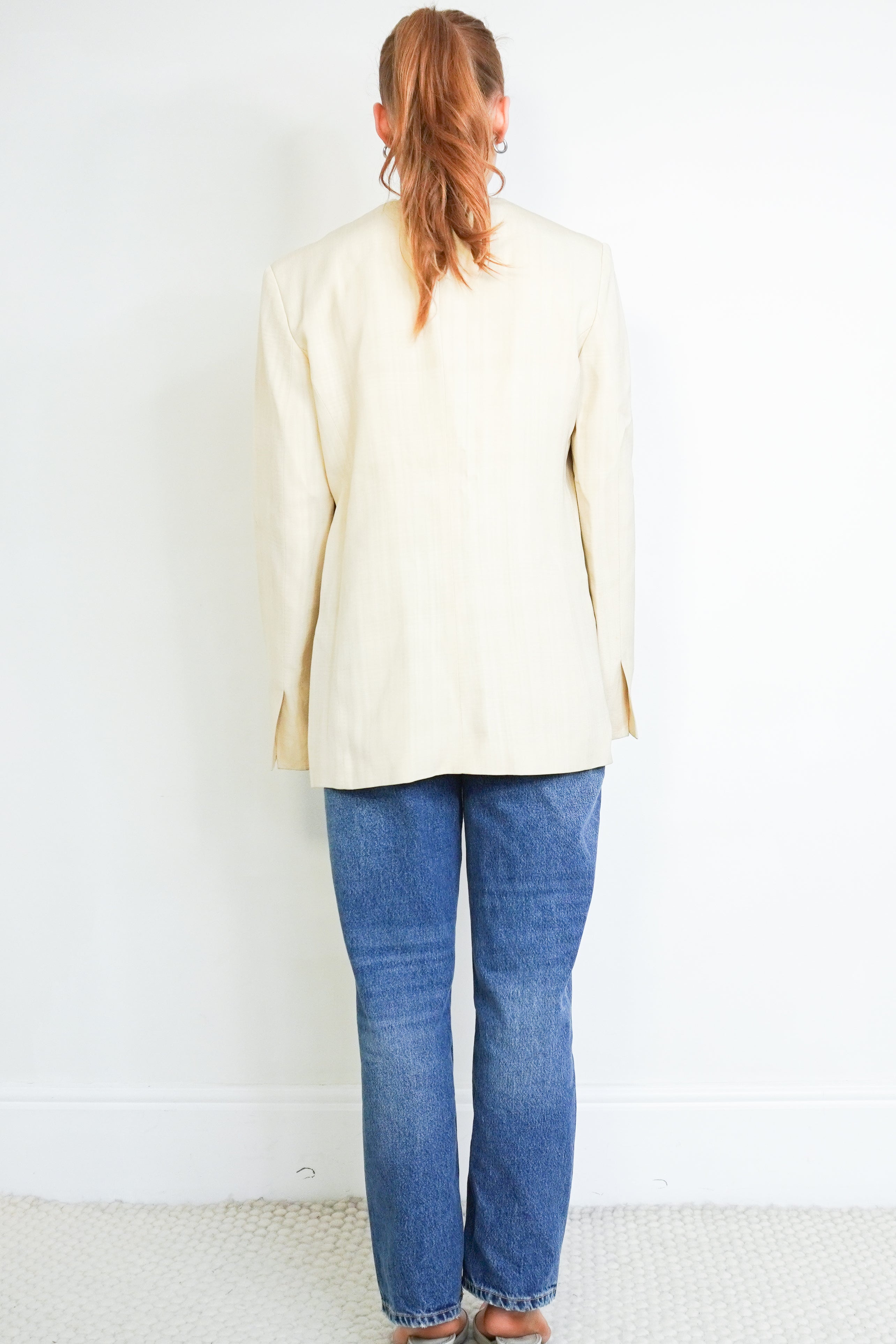 Toteme Cream Pine Suit Blazer back photo chelsea london