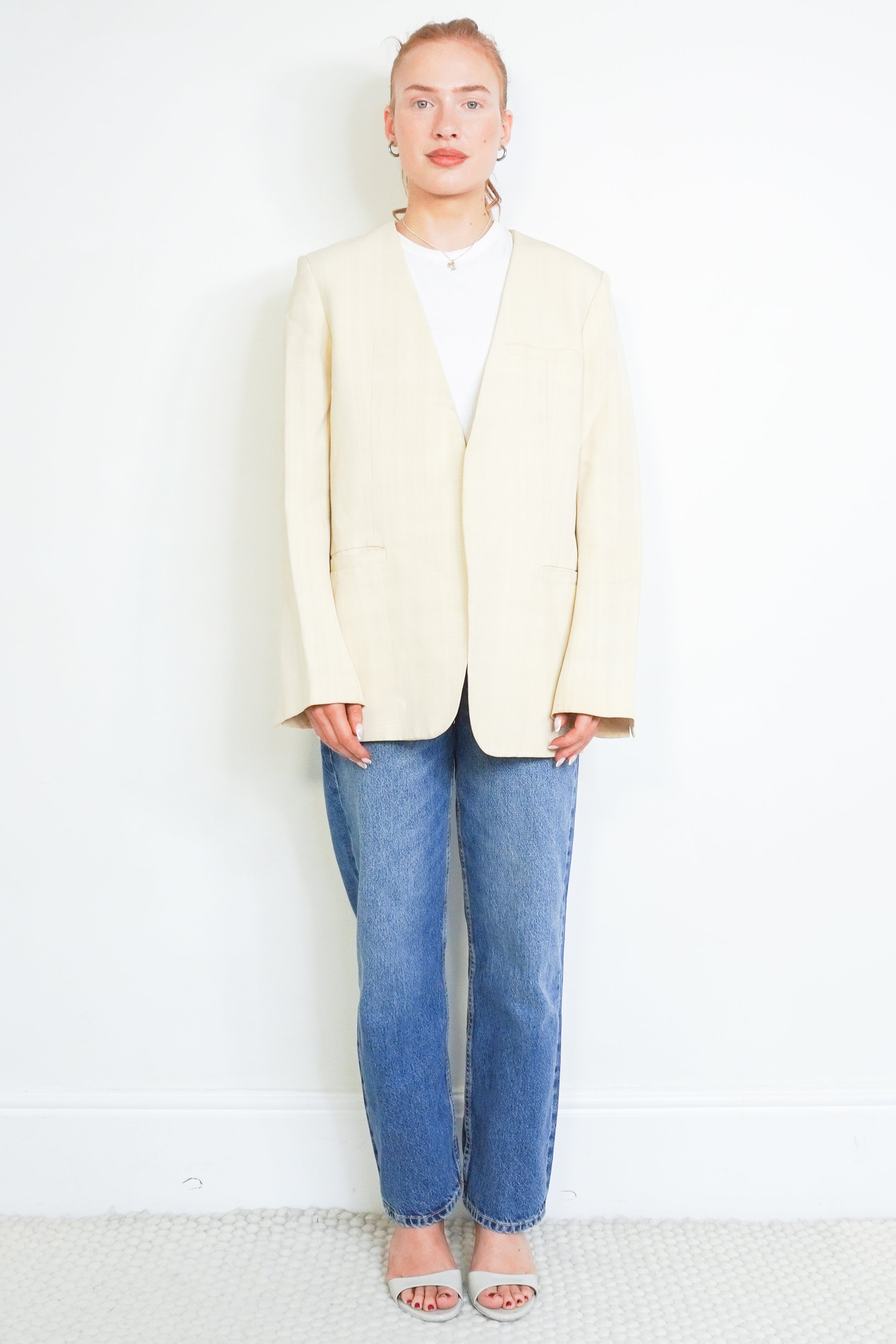 Toteme Cream Pine Suit Blazer front photo chelsea london