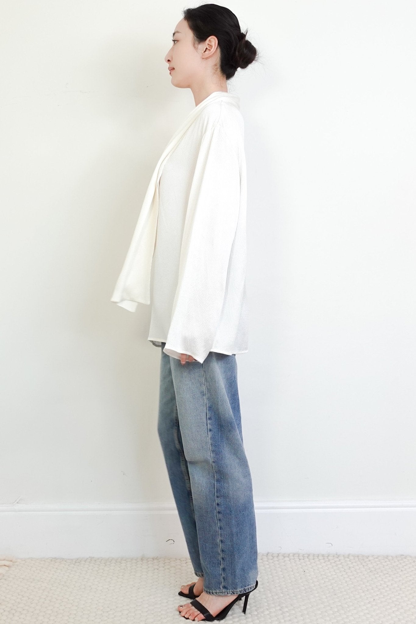 Tove White Textured Silk Scarf Shirt RRP £450 | Authentic Preloved - Reloved Again