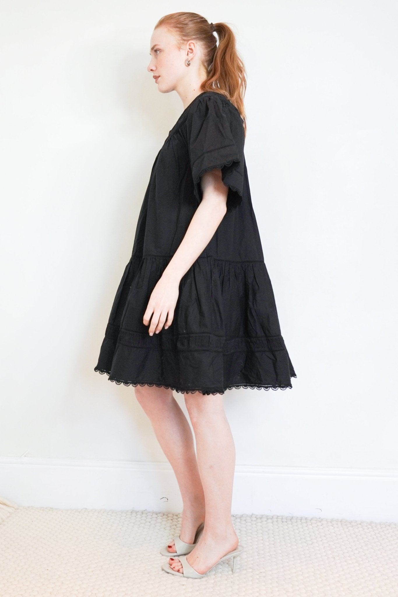 Ulla Johnson Black Scalloped Mini Dress RRP £450 | Authentic Preloved - Reloved Again