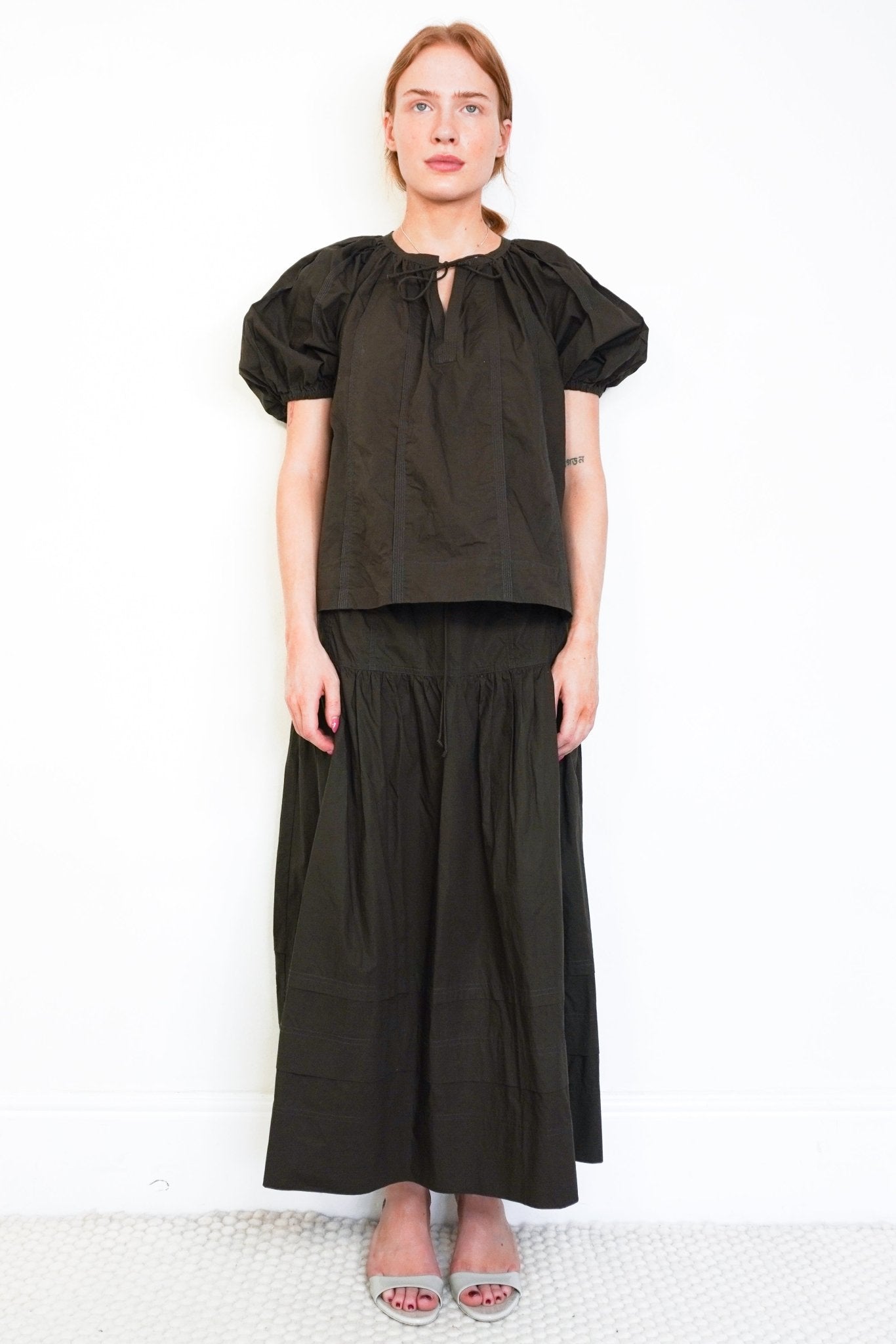 Ulla Johnson Brown Cotton Blouse & Skirt Set (RRP £770) | Authentic Preloved - Reloved Again