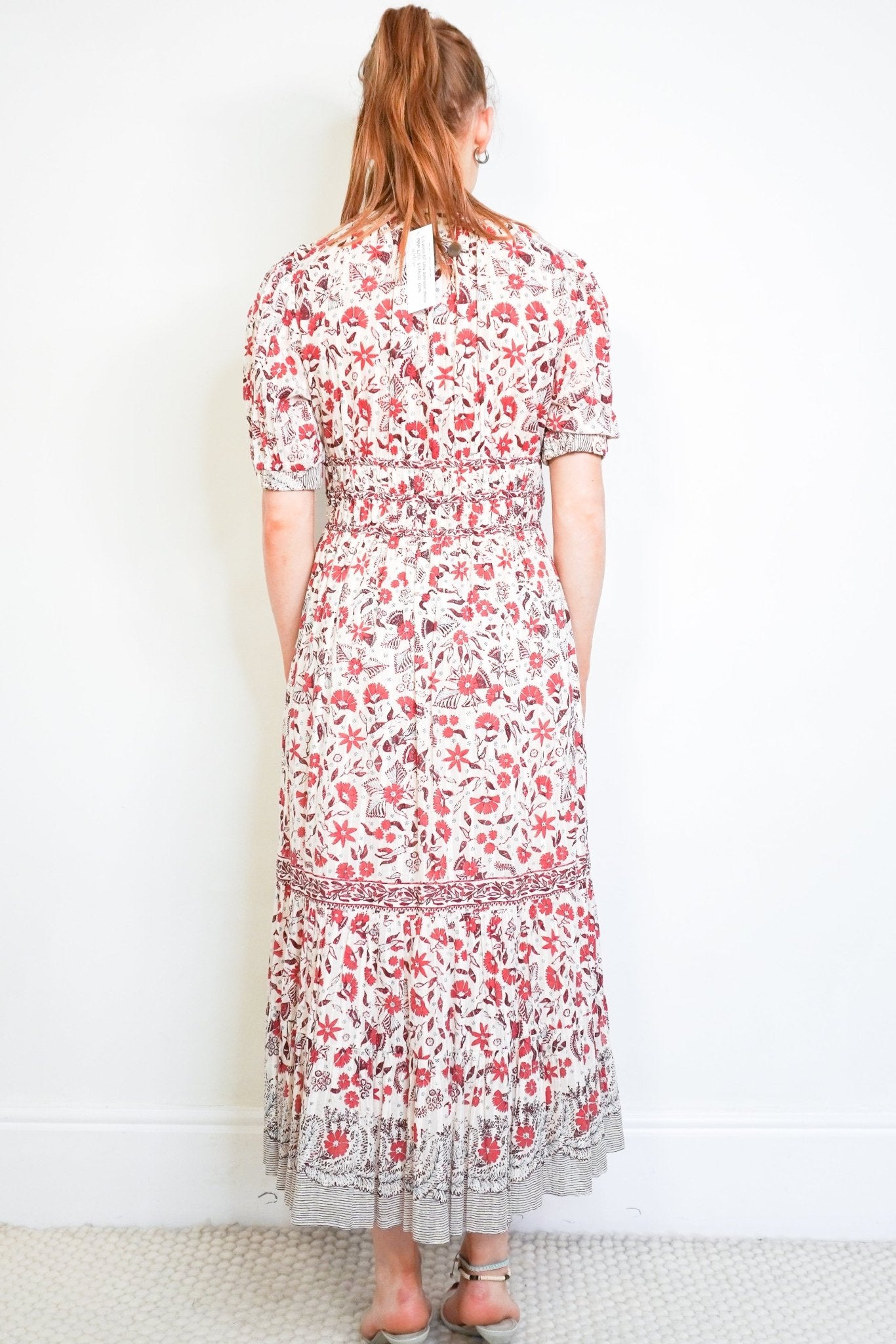 Ulla Johnson Cream & Red Floral Maxi Dress (RRP £650) | Authentic Preloved - Reloved Again