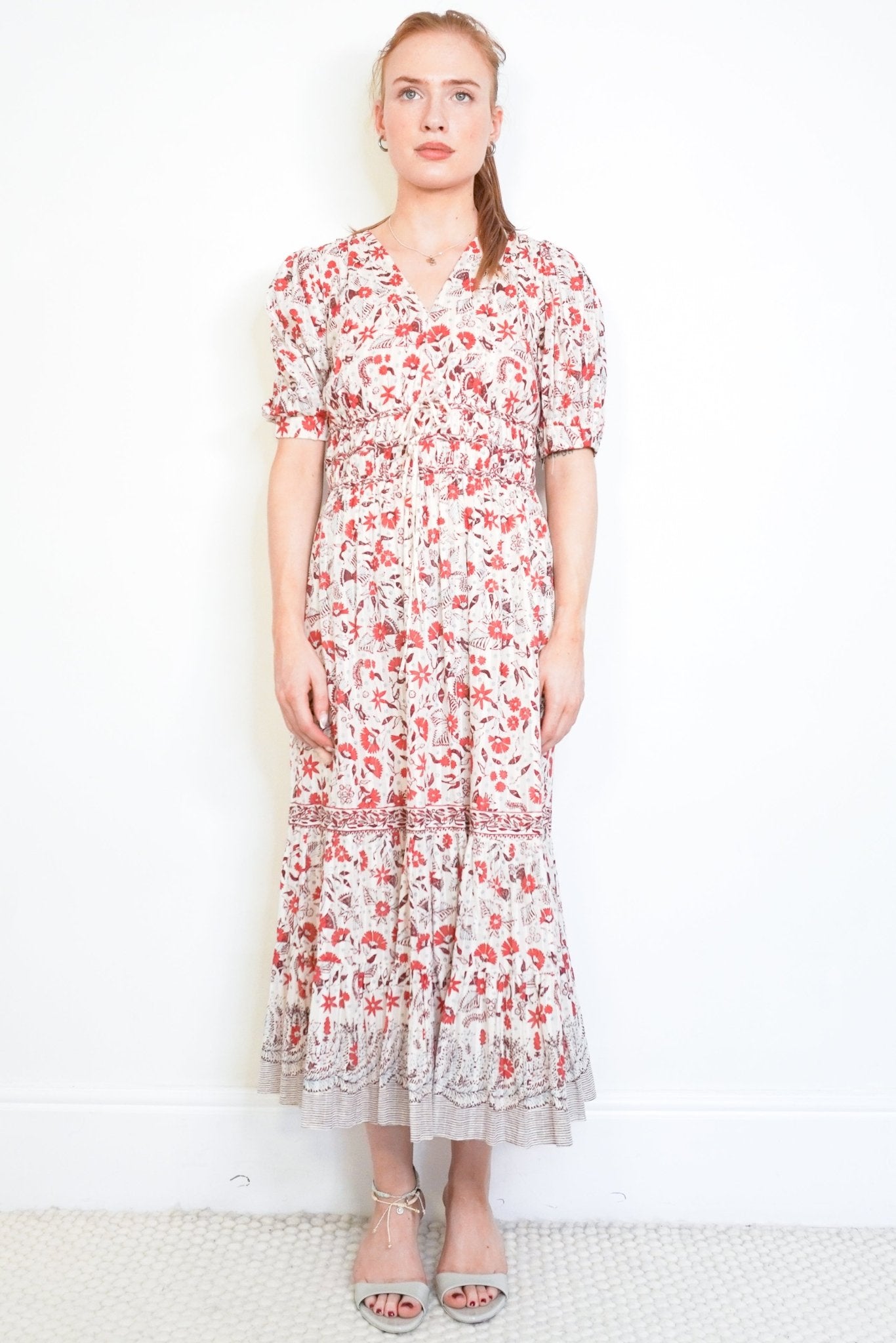 cream and red floral dress Red & Cream Floral Mini Dress - Summer Style