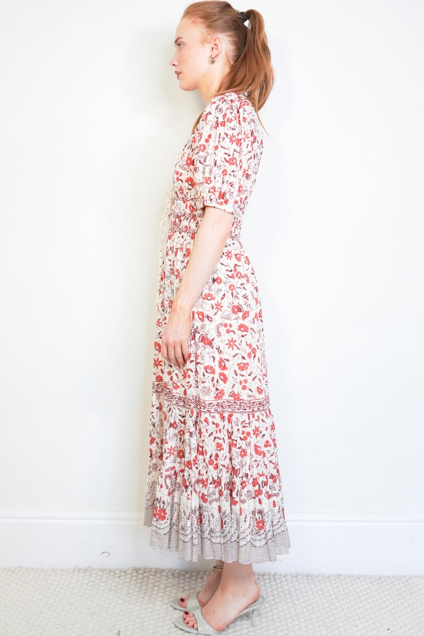 Ulla Johnson Cream & Red Floral Maxi Dress (RRP £650) | Authentic Preloved - Reloved Again