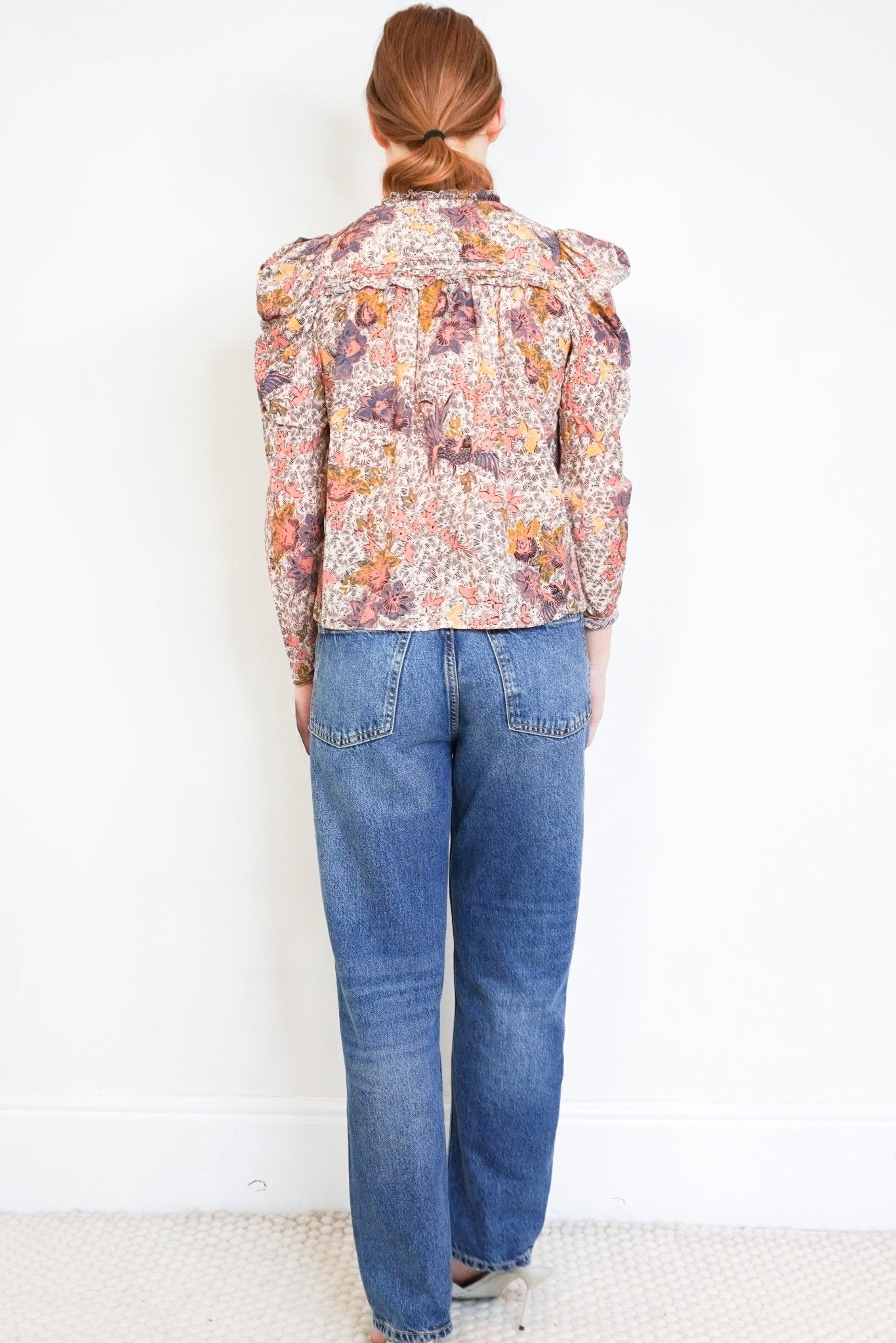 Ulla Johnson Pink Floral Printed Ruffle Blouse (RRP £270) | Authentic Preloved - Reloved Again