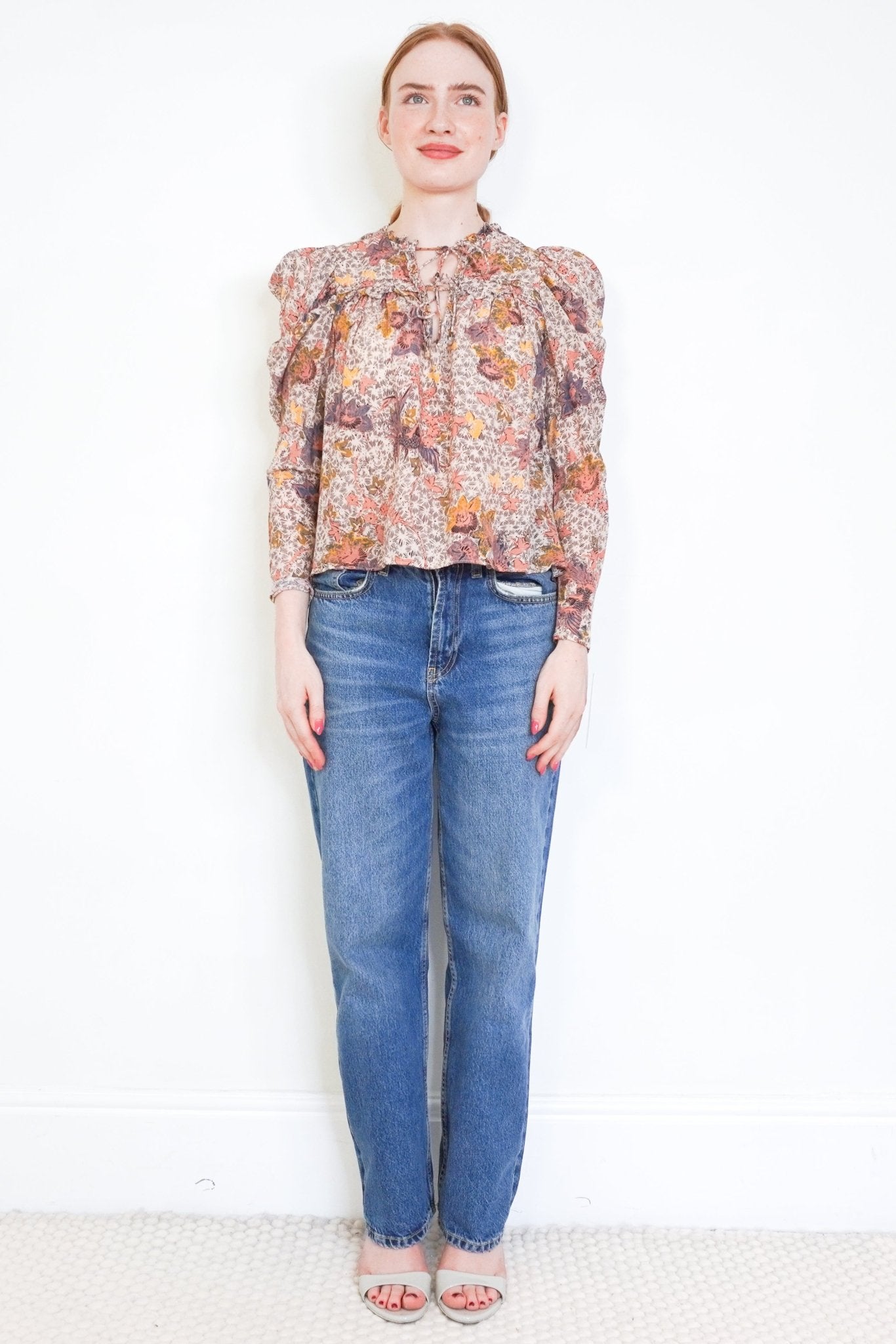 Ulla Johnson Pink Floral Printed Ruffle Blouse (RRP £270) | Authentic Preloved - Reloved Again