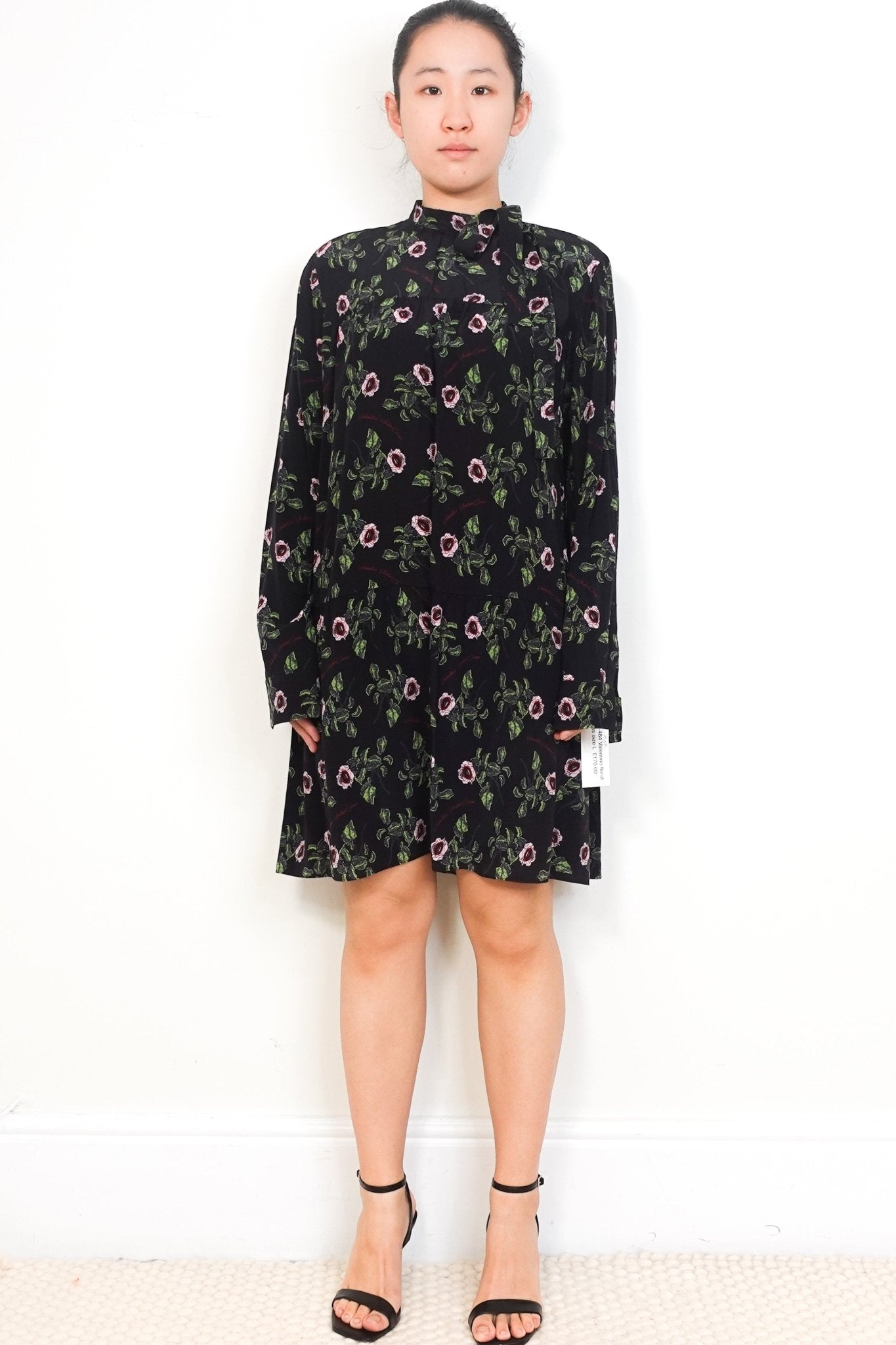 Valentino Black Floral Silk Midi Dress RRP £4000 | Authentic Preloved - Reloved Again