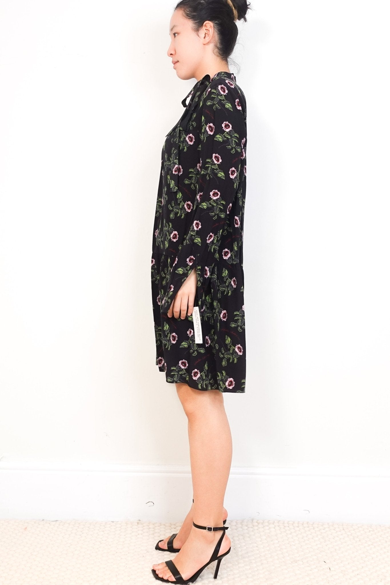 Valentino Black Floral Silk Midi Dress RRP £4000 | Authentic Preloved - Reloved Again