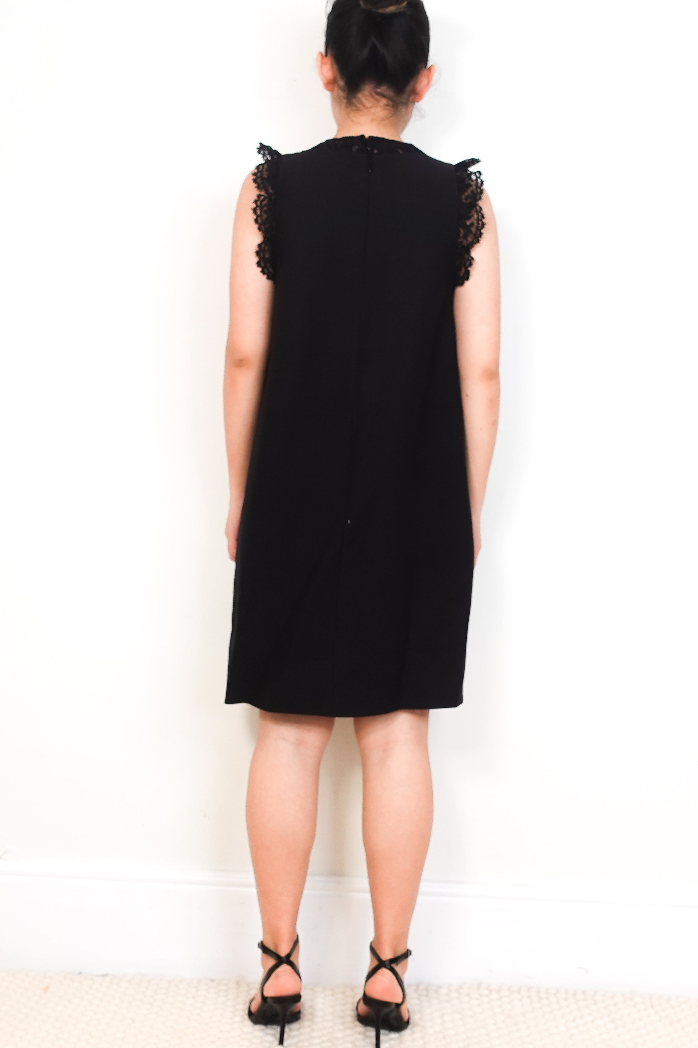 Valentino-Black-Lace-Shoulder-Mini-Dress-back-picture-Chelsea-London