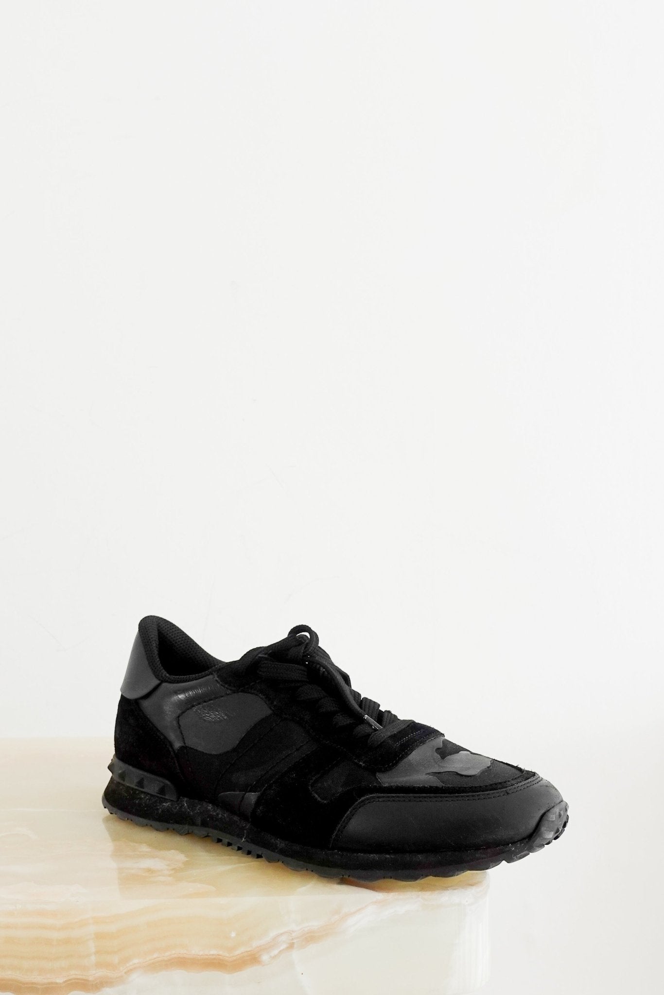 Valentino Garavani Black Studded Trainers RRP £800 | Authentic Preloved - Reloved Again