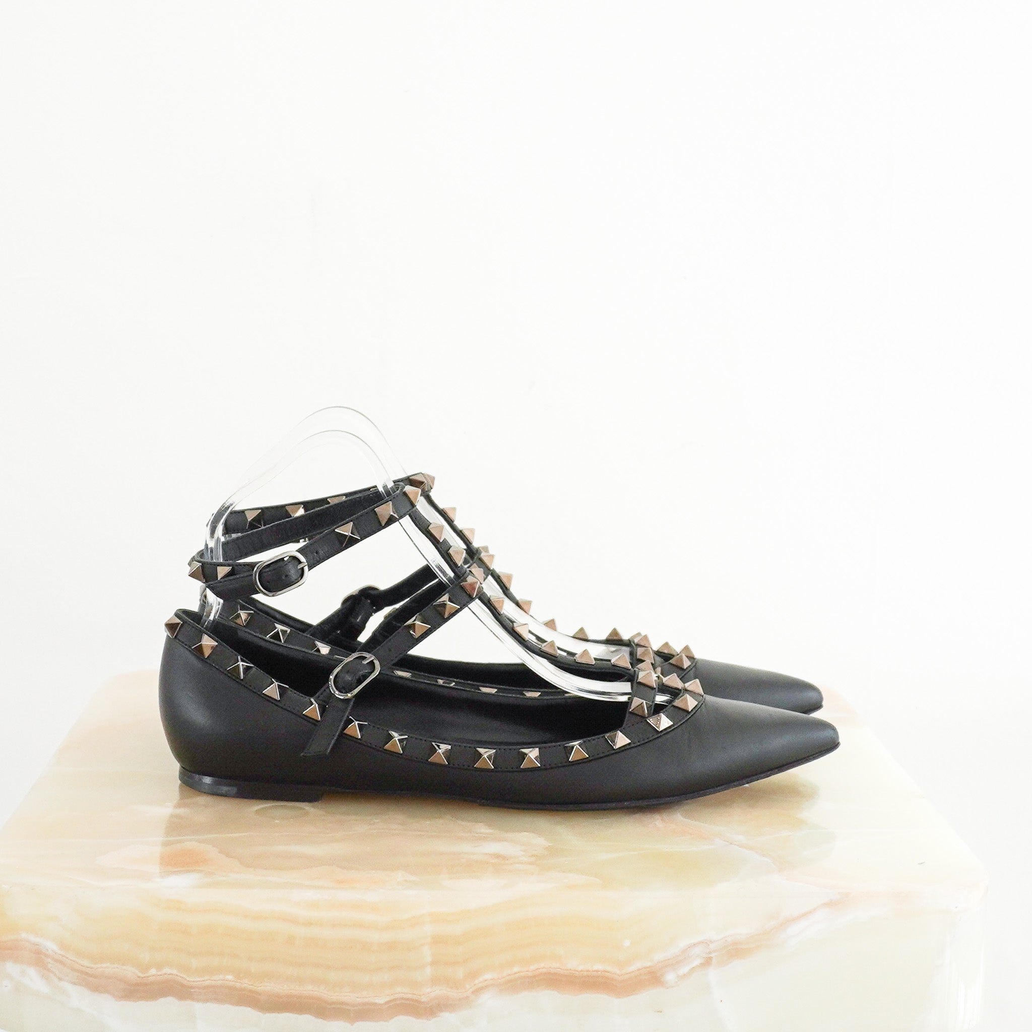 Valentino Rockstud Flats in Black RRP £585 | Authentic Preloved - Reloved Again