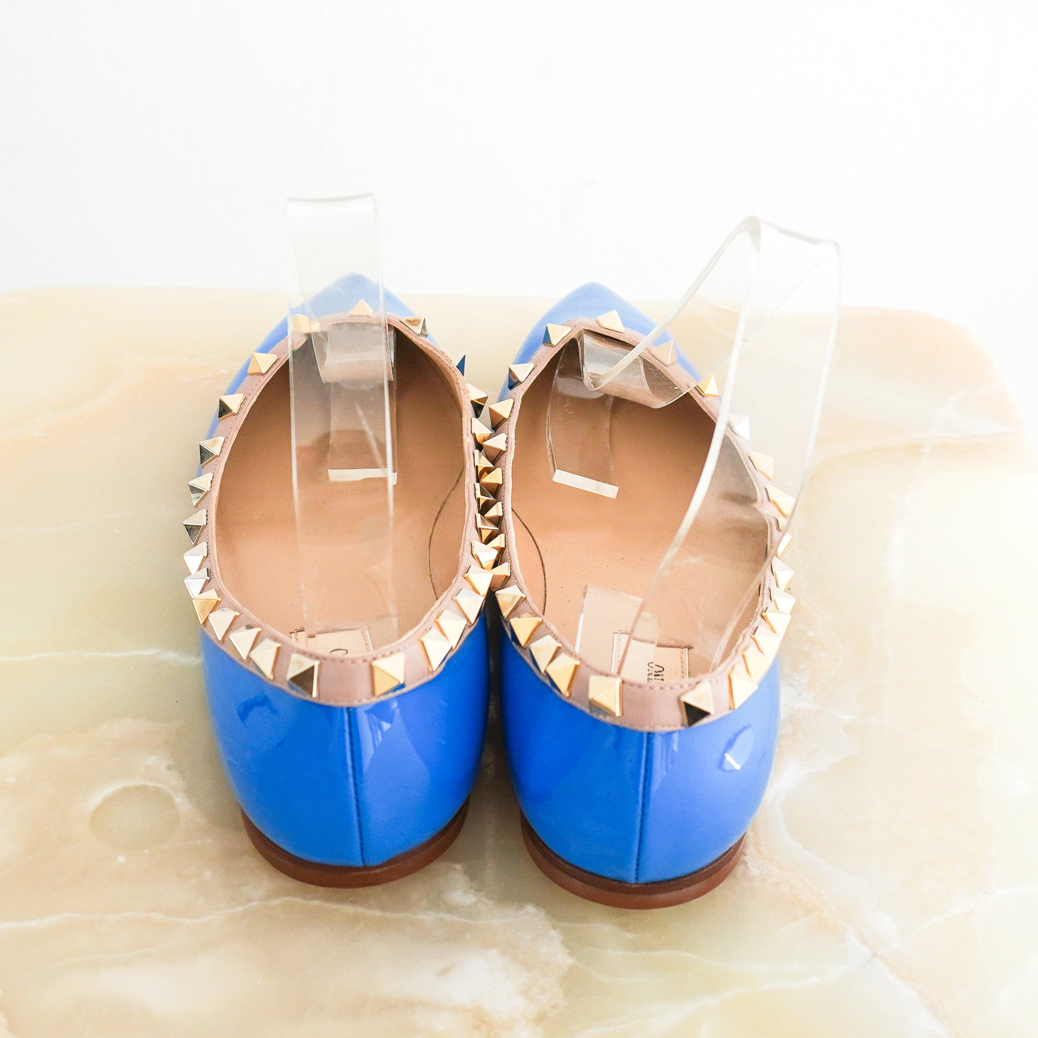Valentino-Rockstud-Flats-in-Blue-back-picture