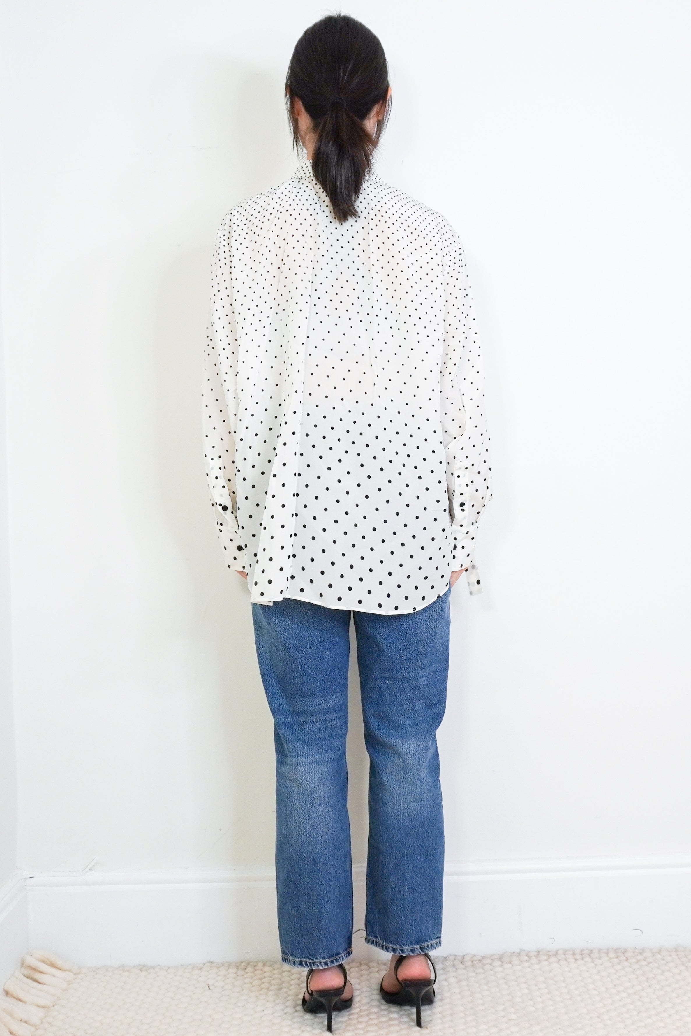 Valentino-White-Polka-Dot-Blouse-back-picture-Chelsea-London