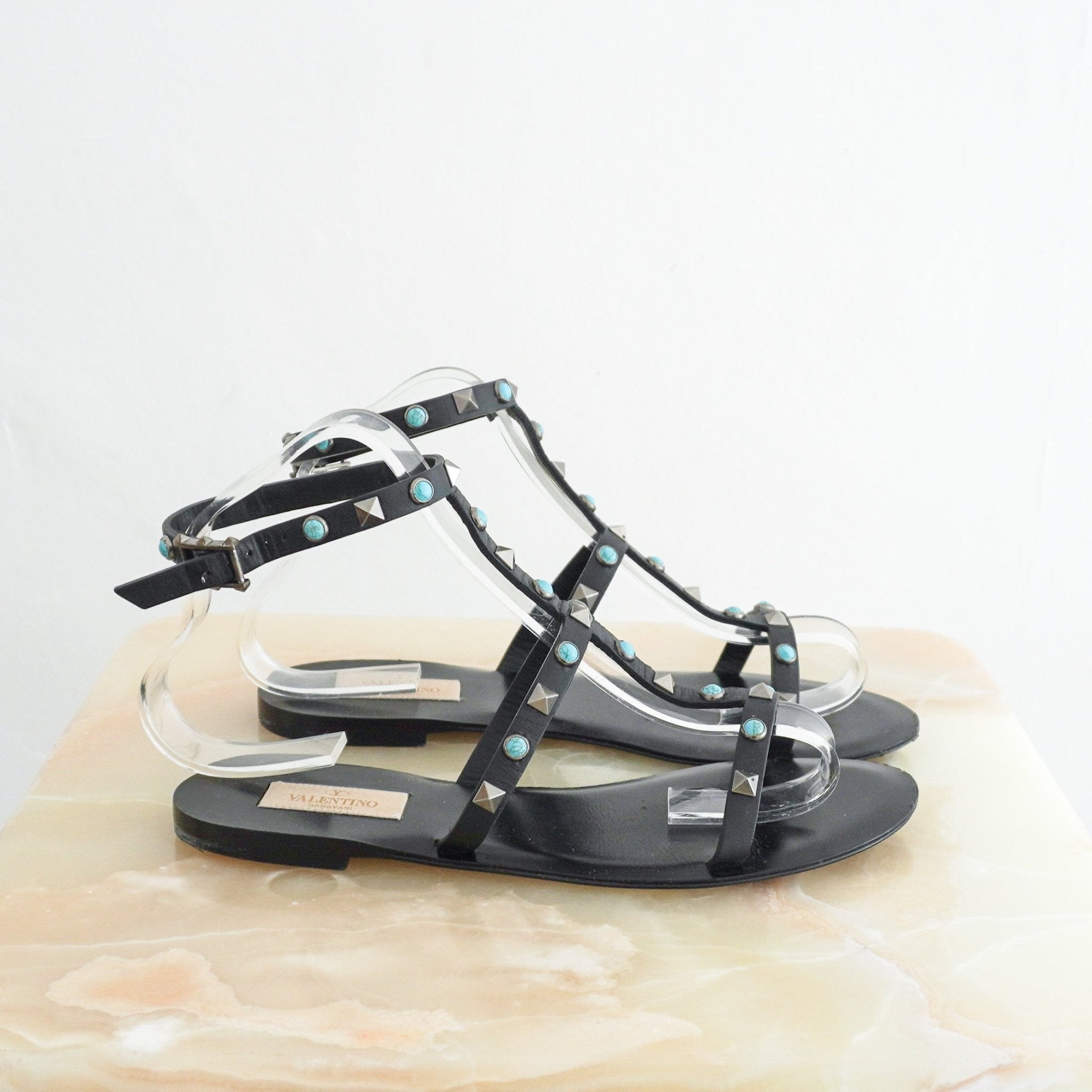 Valentino Black Rockstud Sandals (RRP £680) | Authentic Preloved - Reloved Again