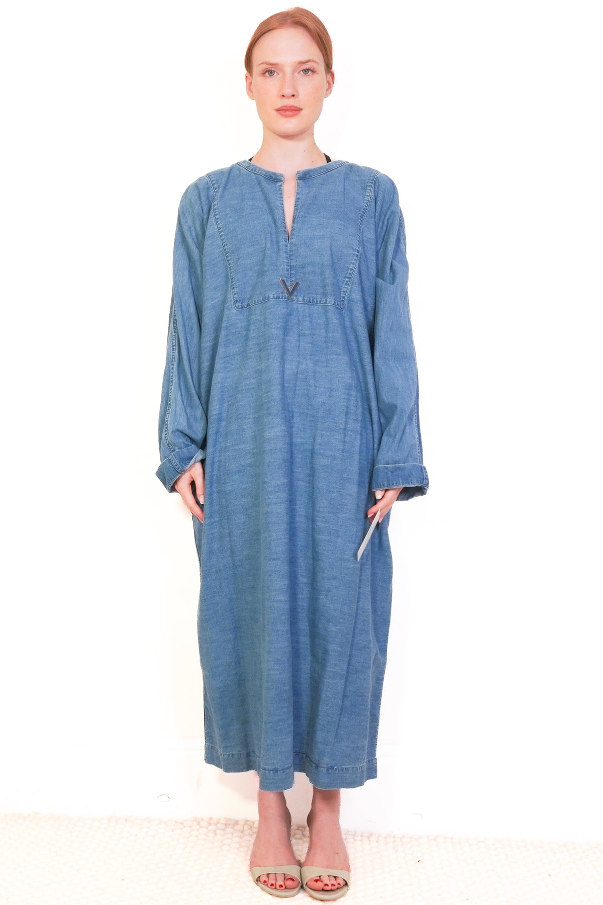 Valentino Denim Maxi Dress (RRP £1200) | Authentic Preloved front