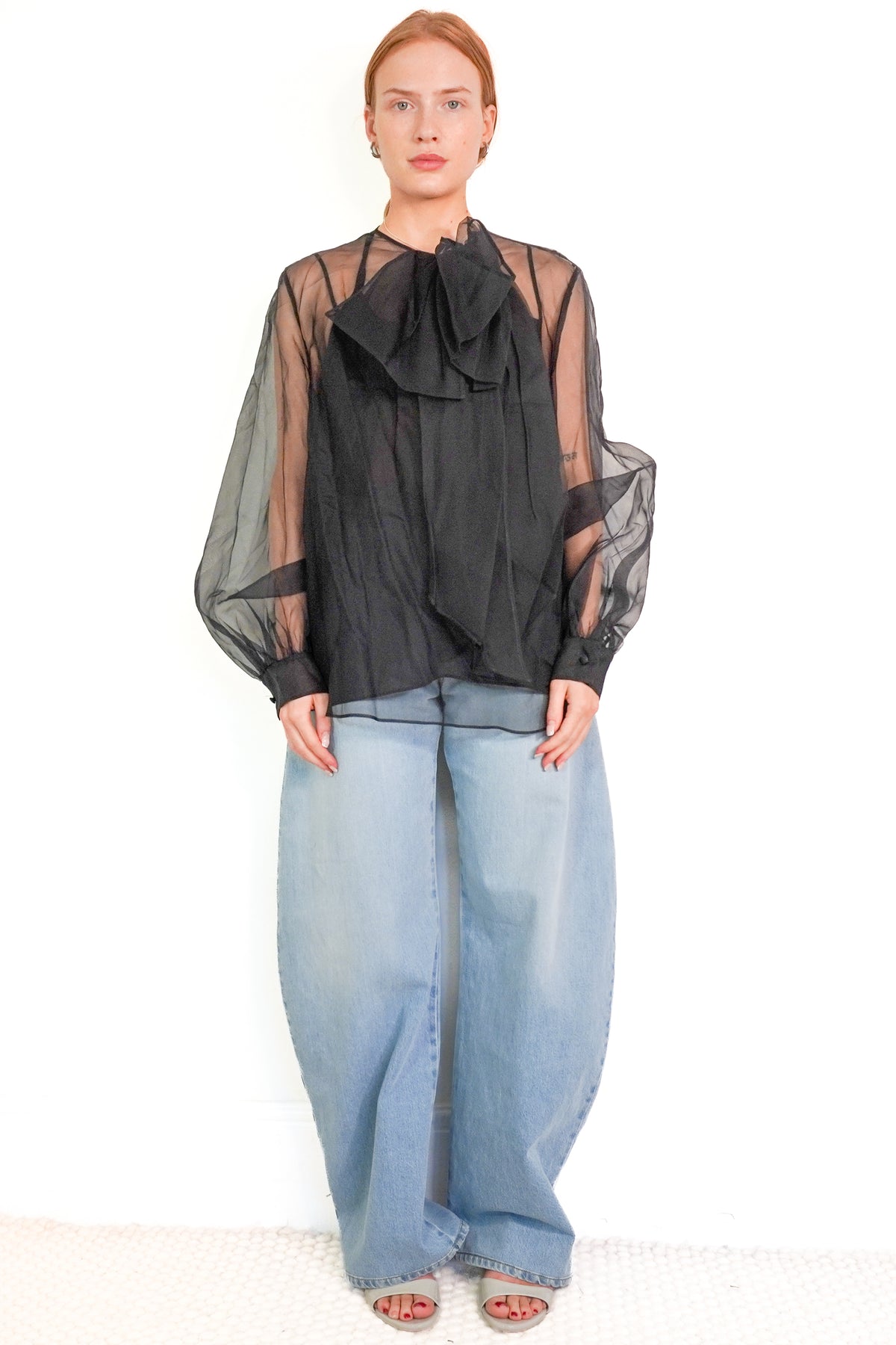 Valentino Sheer Silk Organza Pussy-Bow Blouse (RRP £1000) | Authentic Preloved - Reloved Again