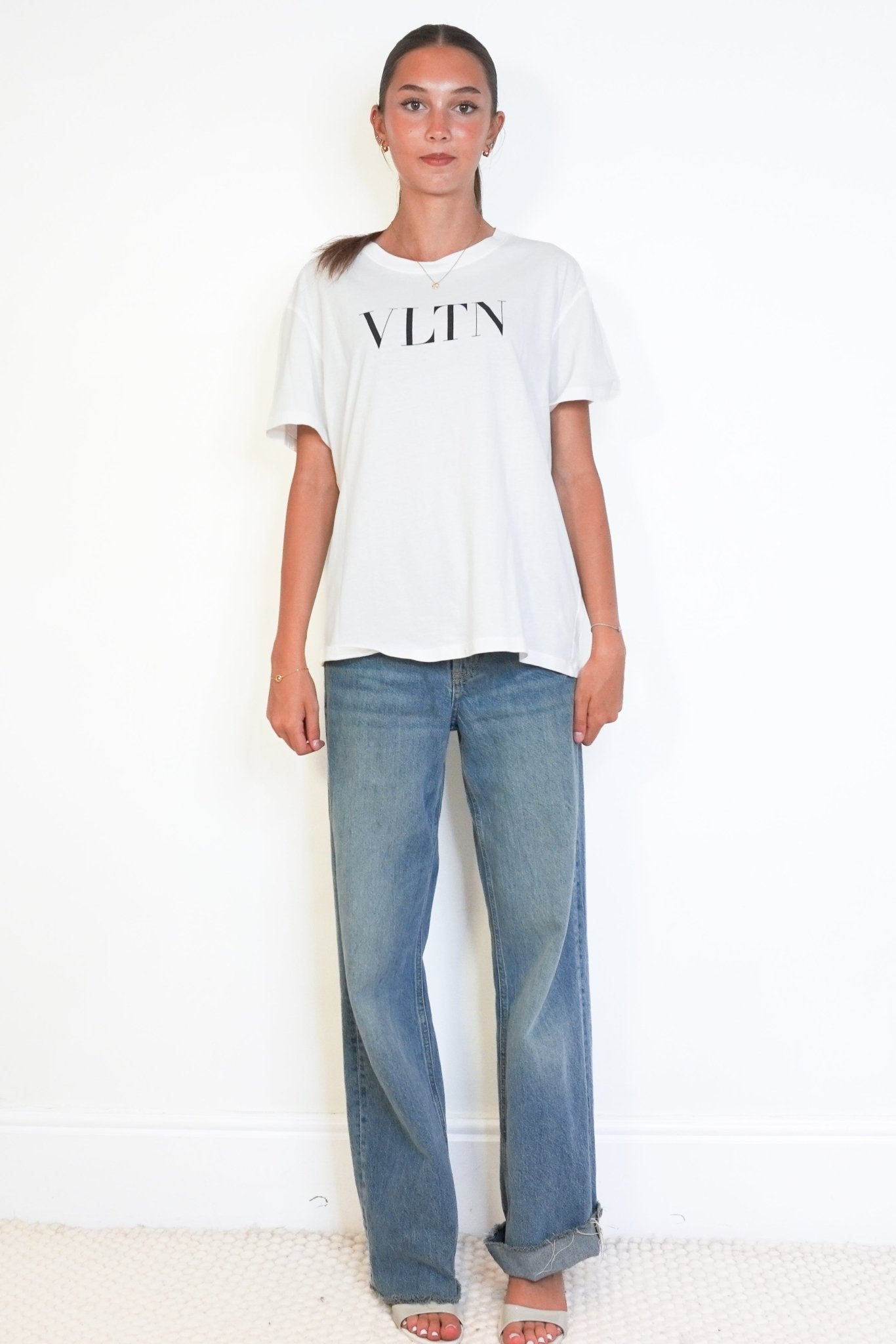 Valentino VLTN Logo White Cotton T-Shirt (RRP £390) | Authentic Preloved - Reloved Again