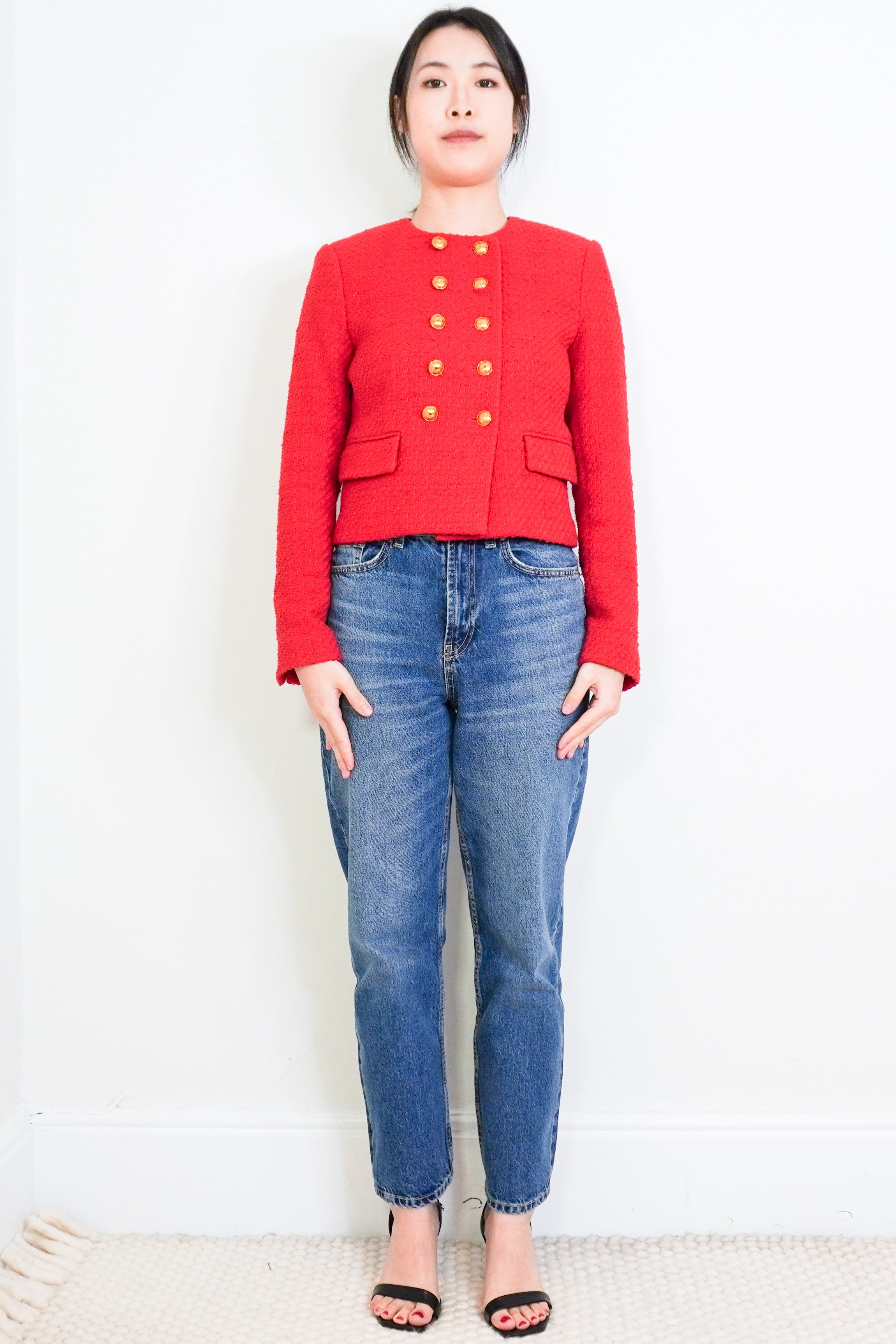 Veronica-Beard-Red-Double-Breasted-Blazer-front-picture-Chelsea-London