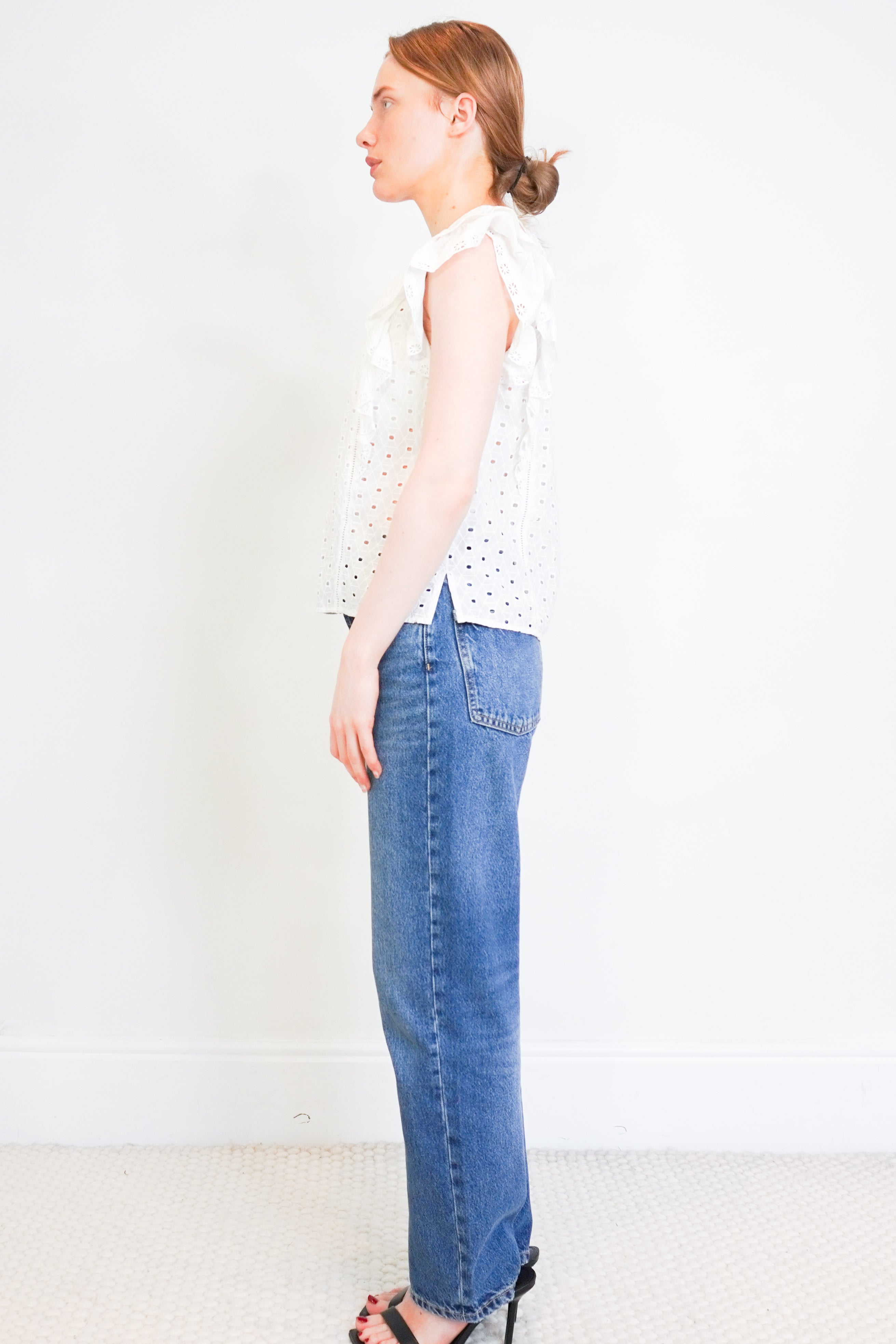 Veronica-Beard-White-Eyelet-Cotton-Top-side-picture-Chelsea-London