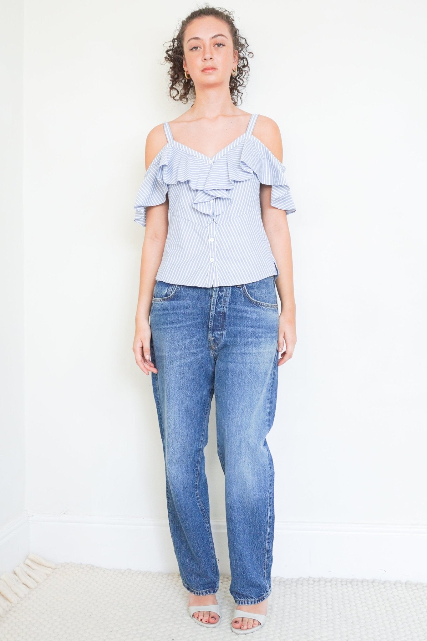 Veronica Beard Blue Striped Cotton Blouse (RRP £170) | Authentic Preloved - Reloved Again