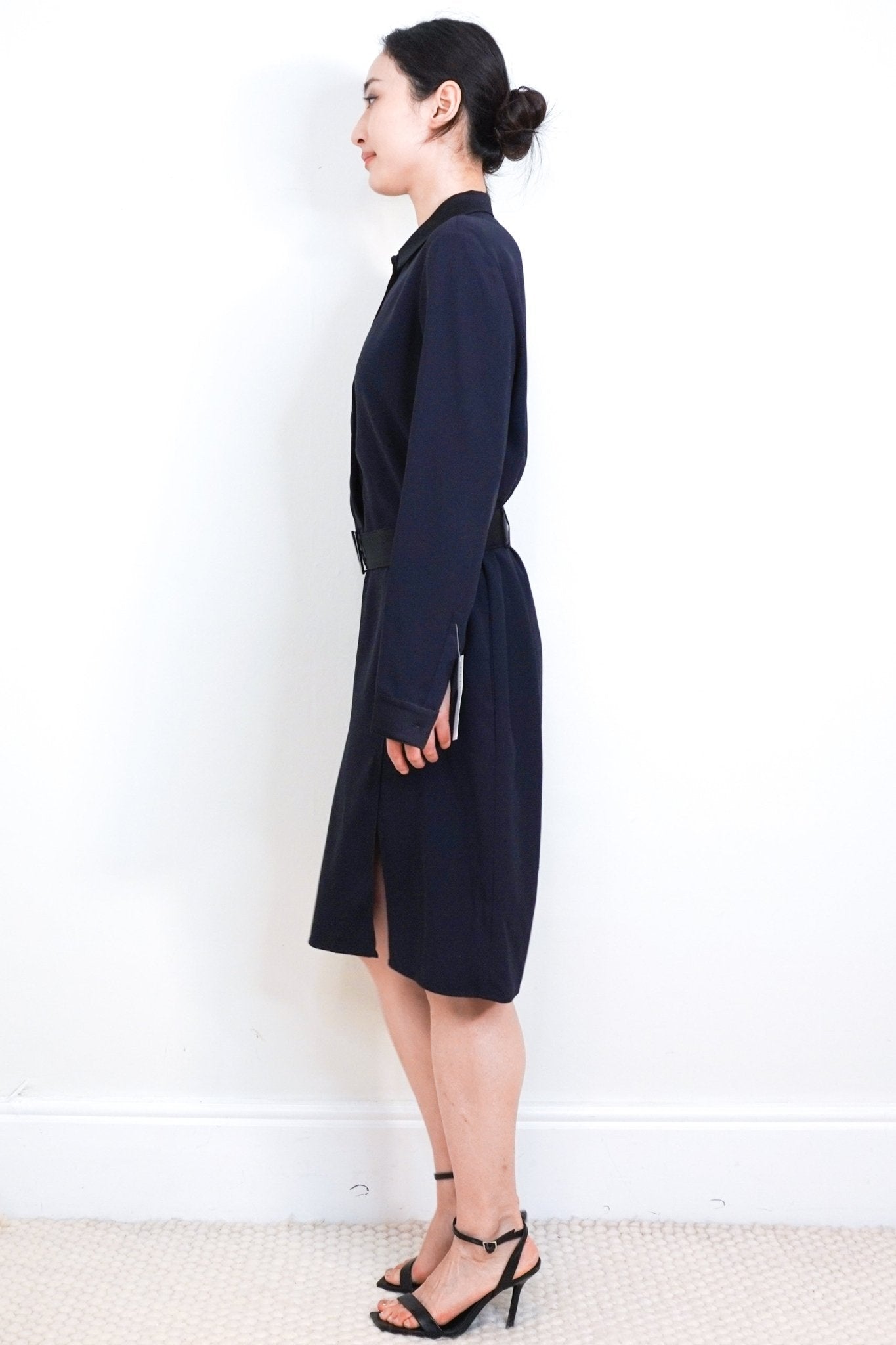 Versace Navy Belted Midi Dress RRP £2.5K | Authentic Preloved - Reloved Again