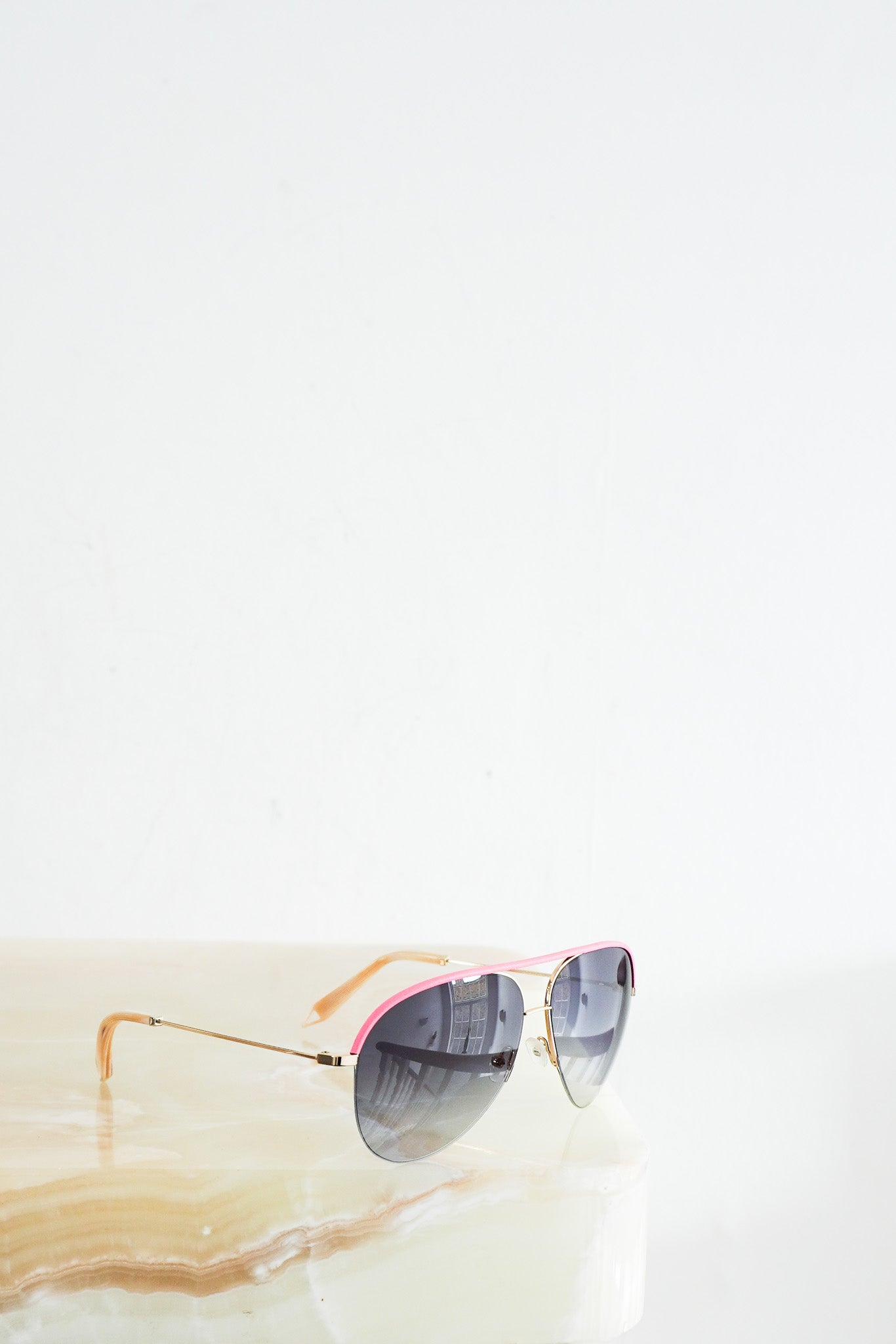 Victoria Beckham Pink and Gold Sunglasses Victoria Beckham Floating Butterfly VBS129 C03 Dove Pink and  main image 4