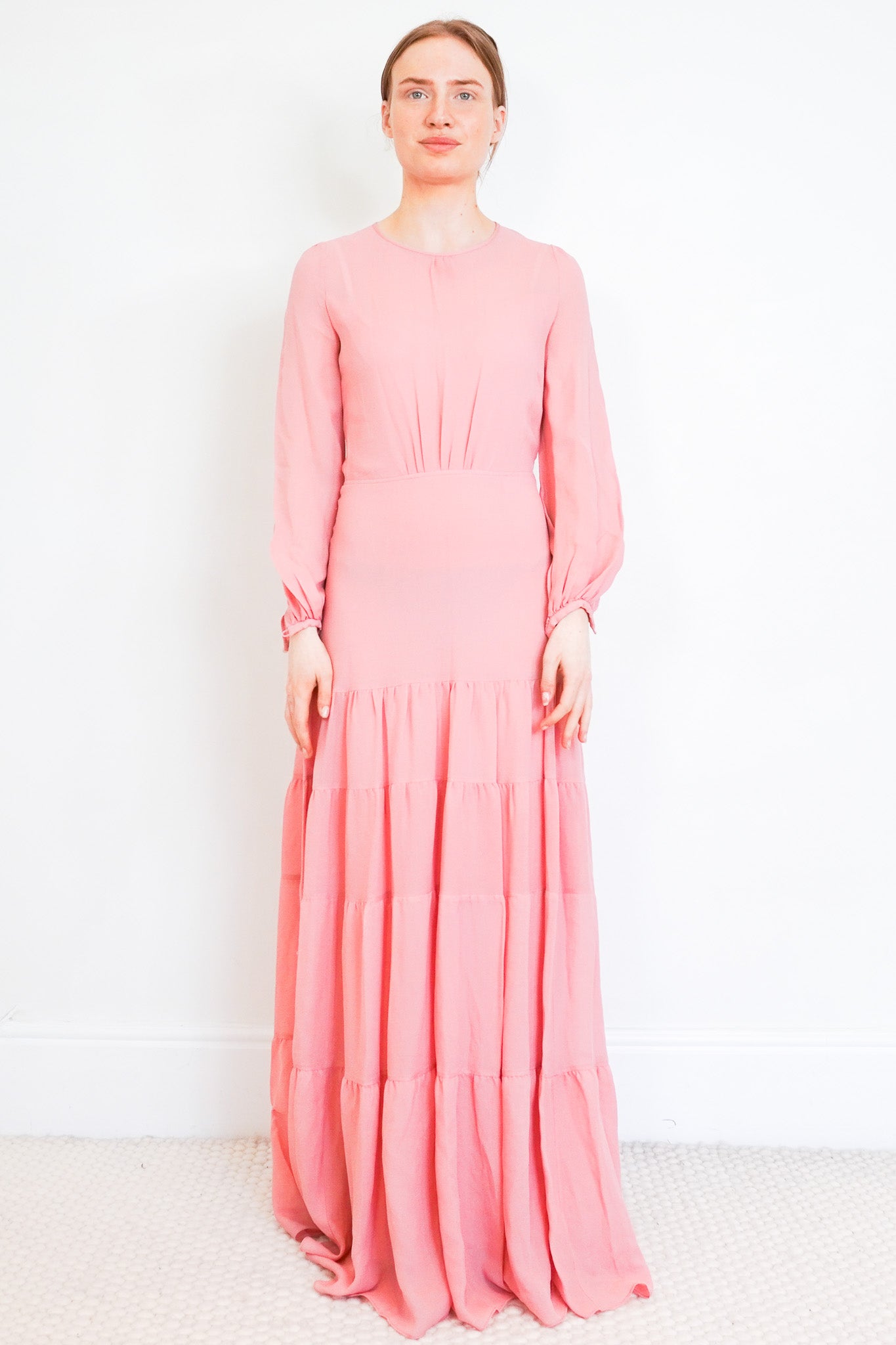 Vilshenko-Pink-Silk-Maxi-Dress-front-picture-chelsea-london