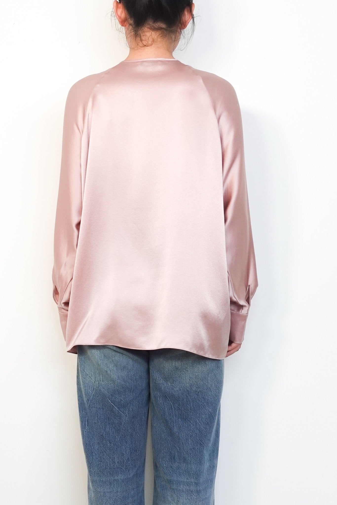 Vince-Pink-Silk-Neck-Tie-Blouse-back-picture-Chelsea-London