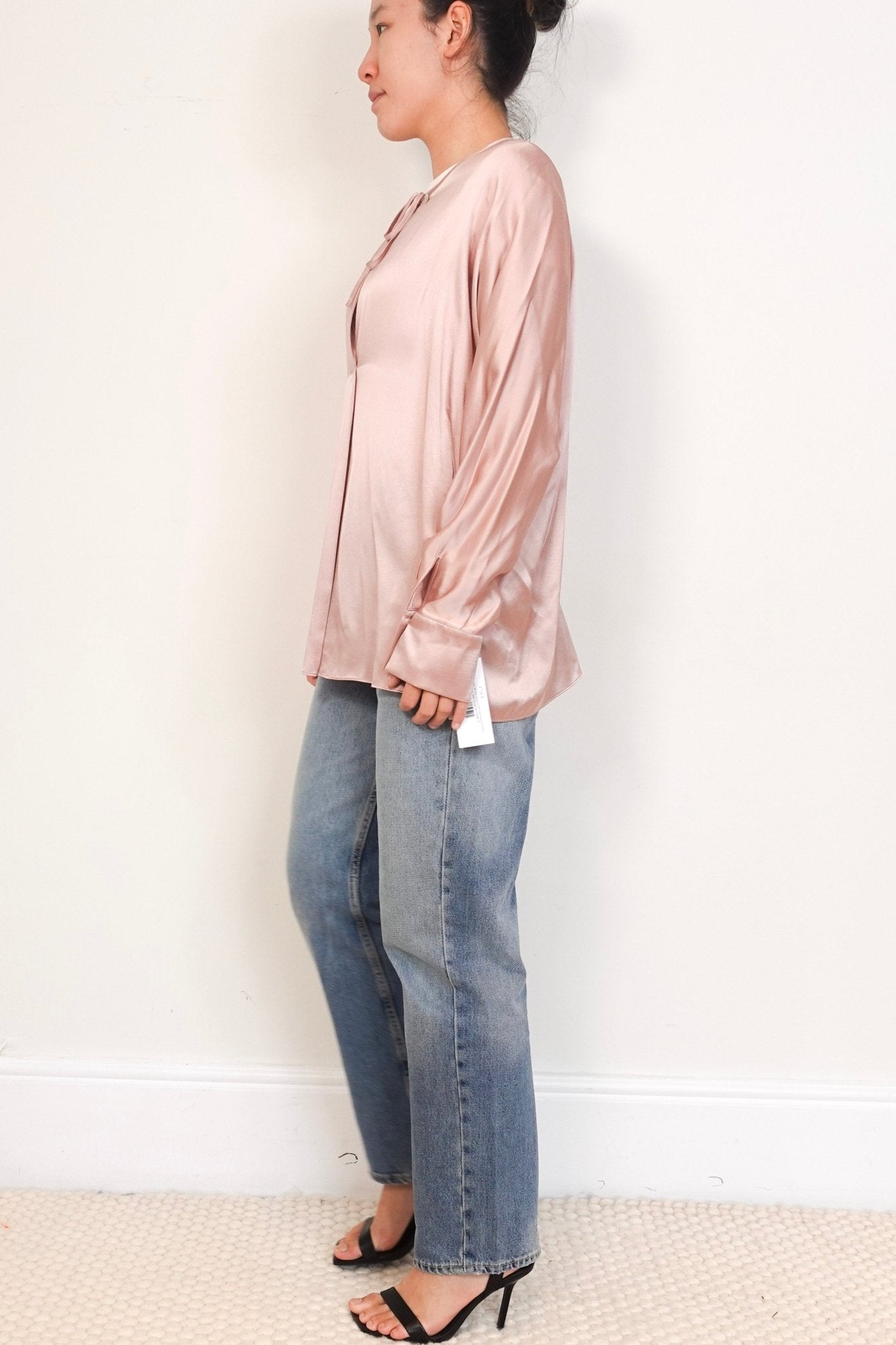 Vince Pink Silk Neck Tie Blouse RRP £300 | Authentic Preloved - Reloved Again