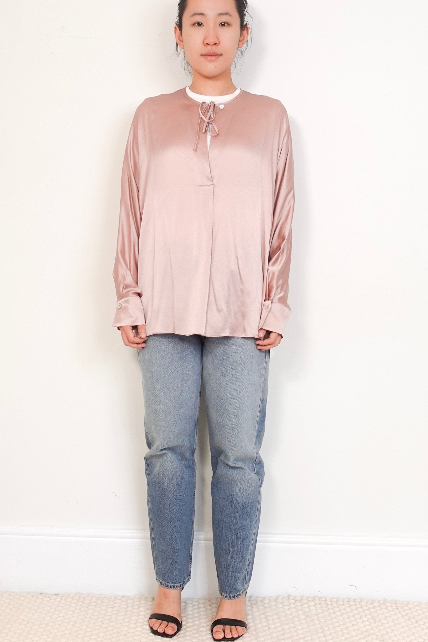 Vince Pink Silk Neck Tie Blouse RRP £300 | Authentic Preloved - Reloved Again