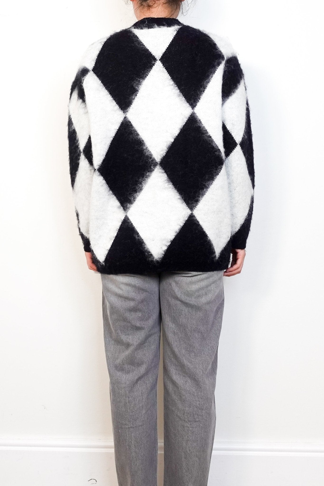 Vita Grace London Monochrome Harlequin Mohair Blend Cardigan RRP £200 | Authentic Preloved - Reloved Again