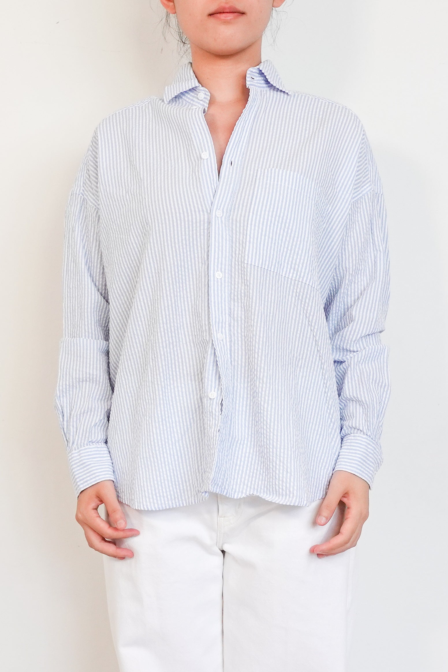WNU-The-Weekend-blue-striped-shirt-front-Chelsea-london