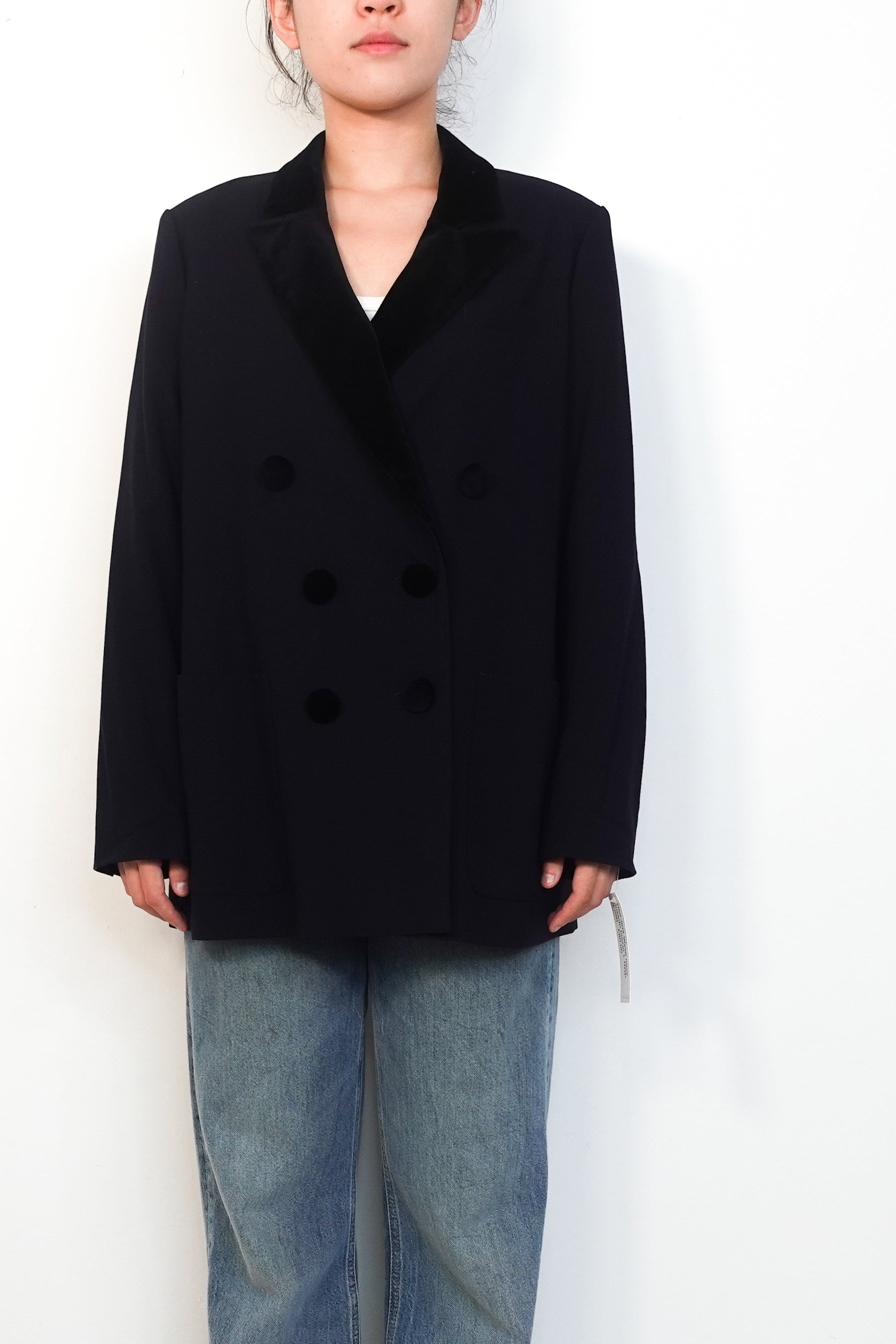 WYSE-Navy-Tuxedo-Style-Wool-Blazer-front-picture-Chelsea-London