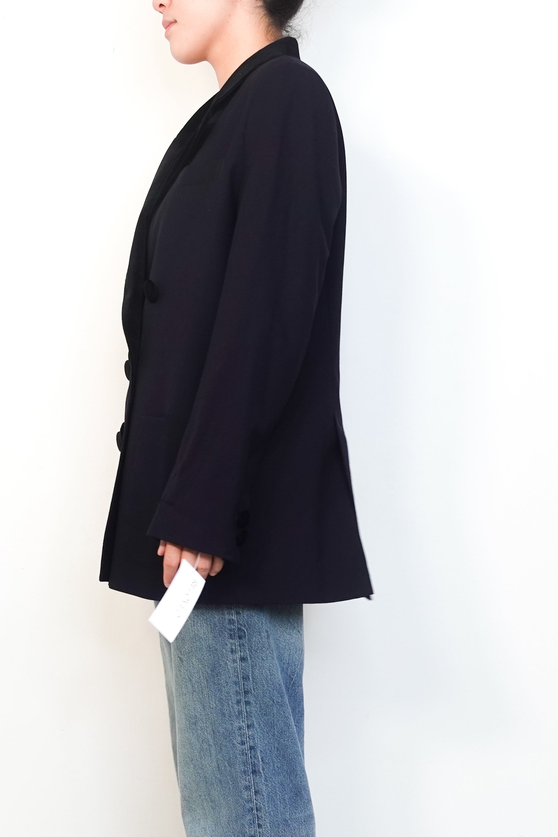 WYSE-Navy-Tuxedo-Style-Wool-Blazer-side-picture-Chelsea-London