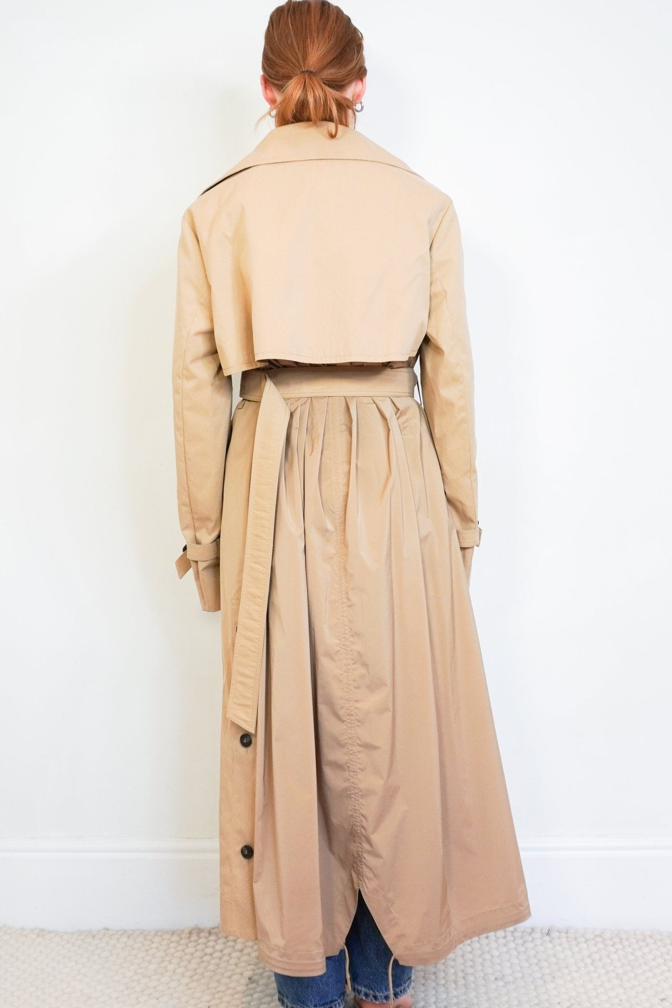 Weekend Max Mara Beige Cotton-Blend Long Trench Coat (RRP £615) | Authentic Preloved - Reloved Again