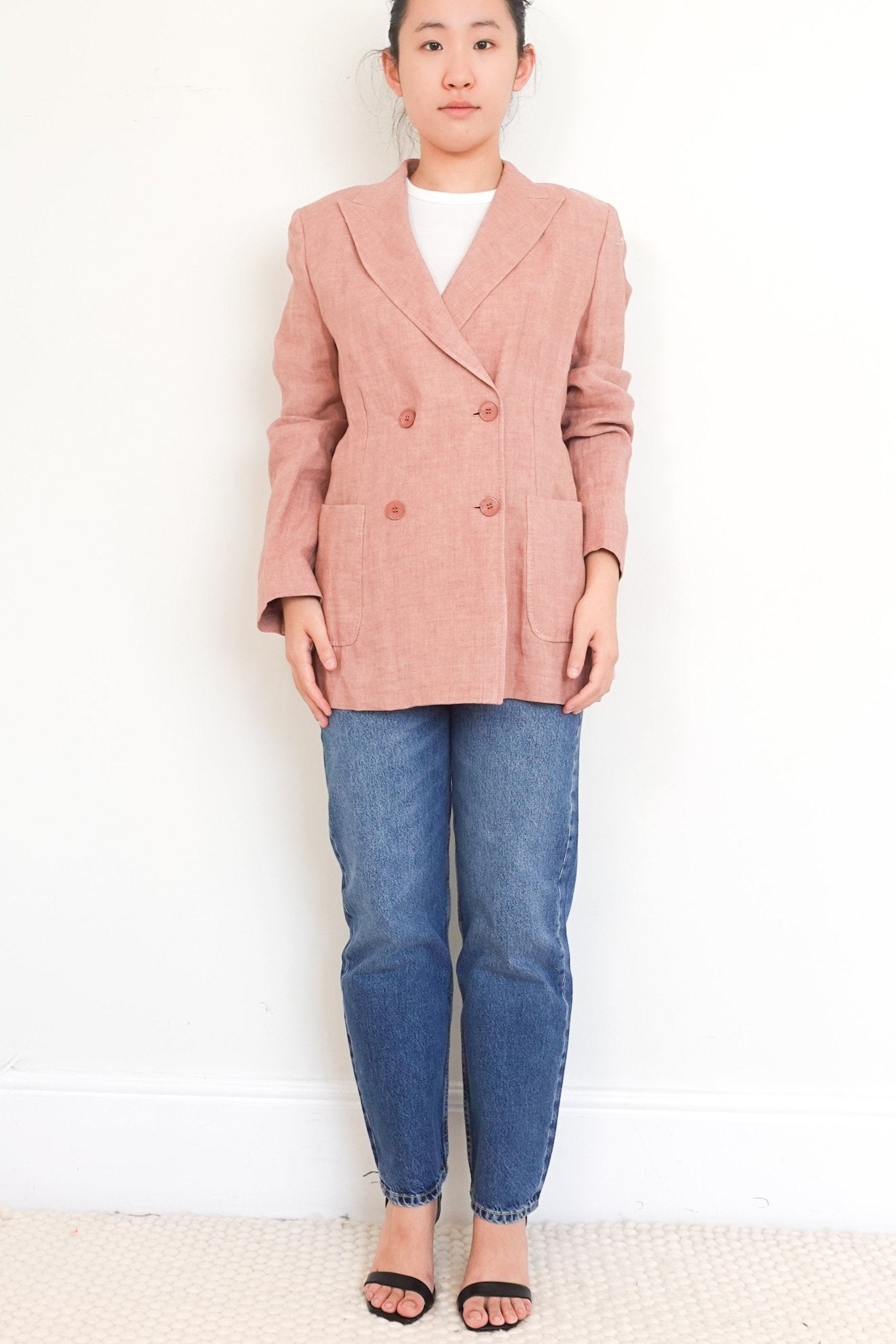 Weekend Max Mara Dusty Pink Linen Jacket RRP £350 | Preloved Authentic [final sale] - Reloved Again