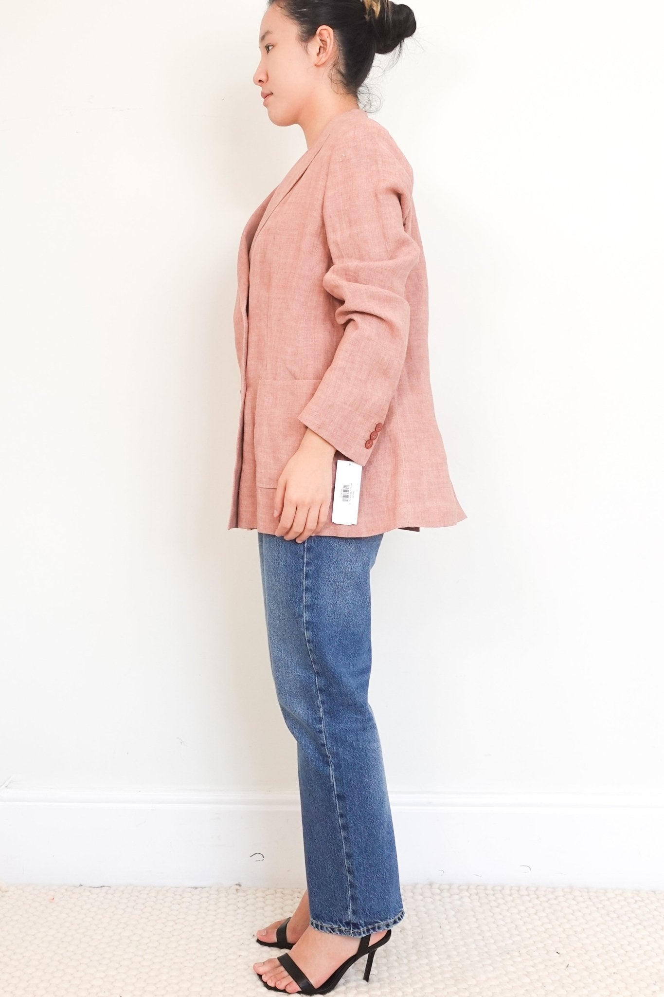 Weekend Max Mara Dusty Pink Linen Jacket RRP £350 | Preloved Authentic [final sale] - Reloved Again