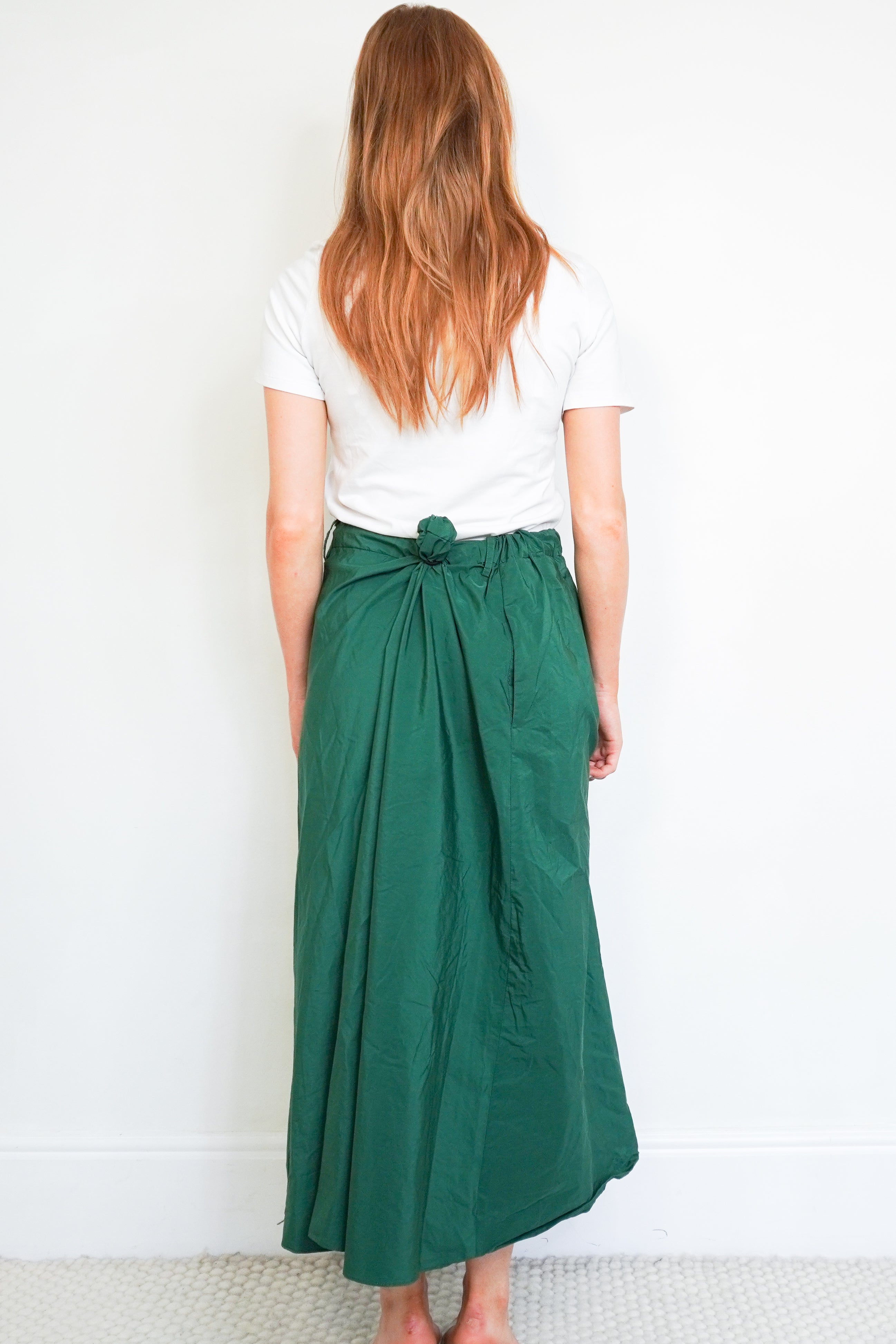 Weekend Max Mara Green Maxi Skirt back photo chelsea london