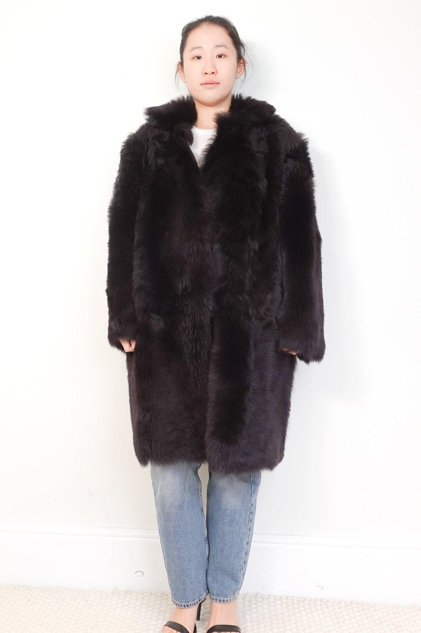 Whistles-Brown-Shearling-Coat-Authentic-Preloved-front-picture-chelsea-London