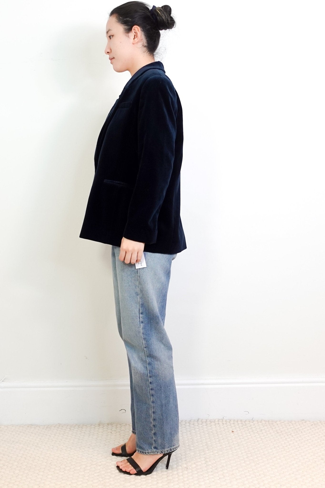 Wyse Dark Navy Velvet Single - breasted Blazer RRP £280 | Authentic Preloved - Reloved Again