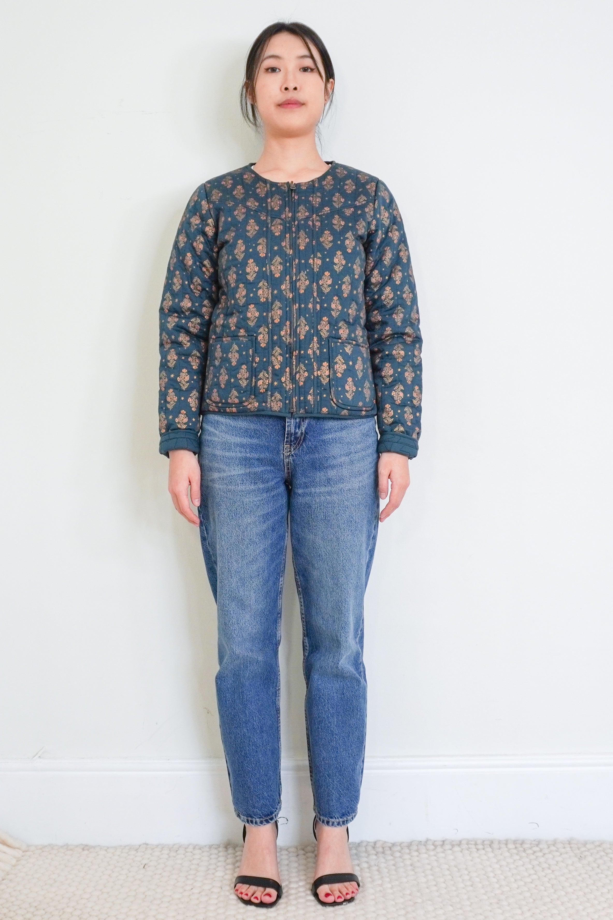 Wyse-Turquoise-Quilted-Jacket-front-picture-Chelsea-London