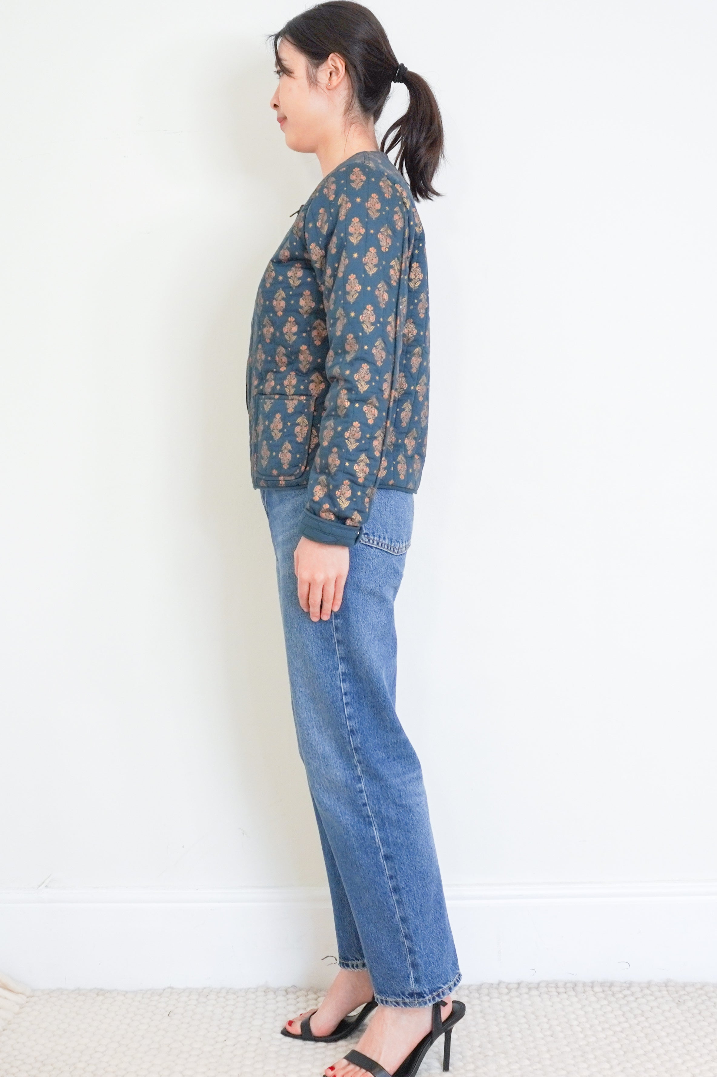 Wyse-Turquoise-Quilted-Jacket-side-picture-Chelsea-London