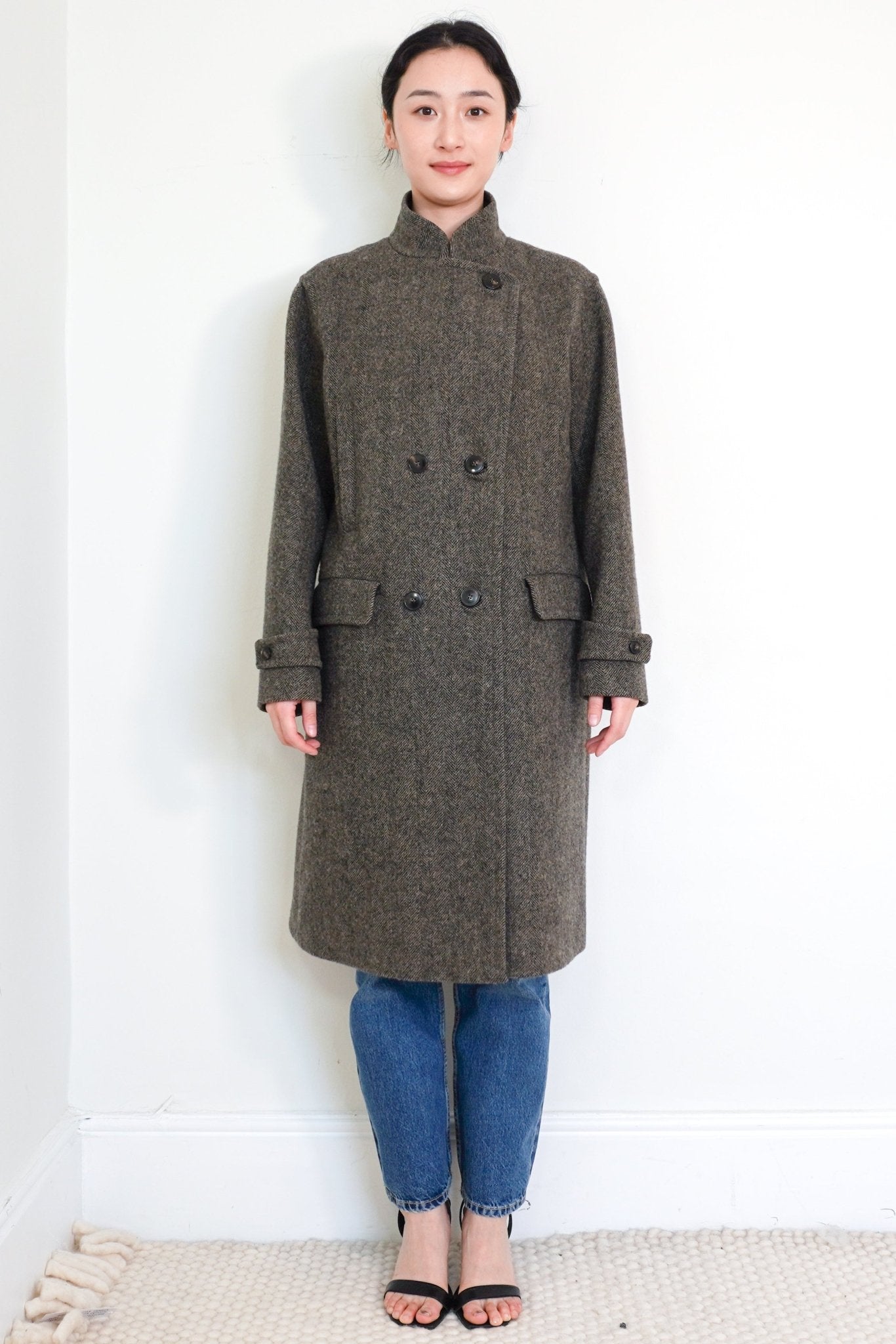 Yves Salomon Brown Tweed Coat RRP £1950 | Authentic Preloved - Reloved Again