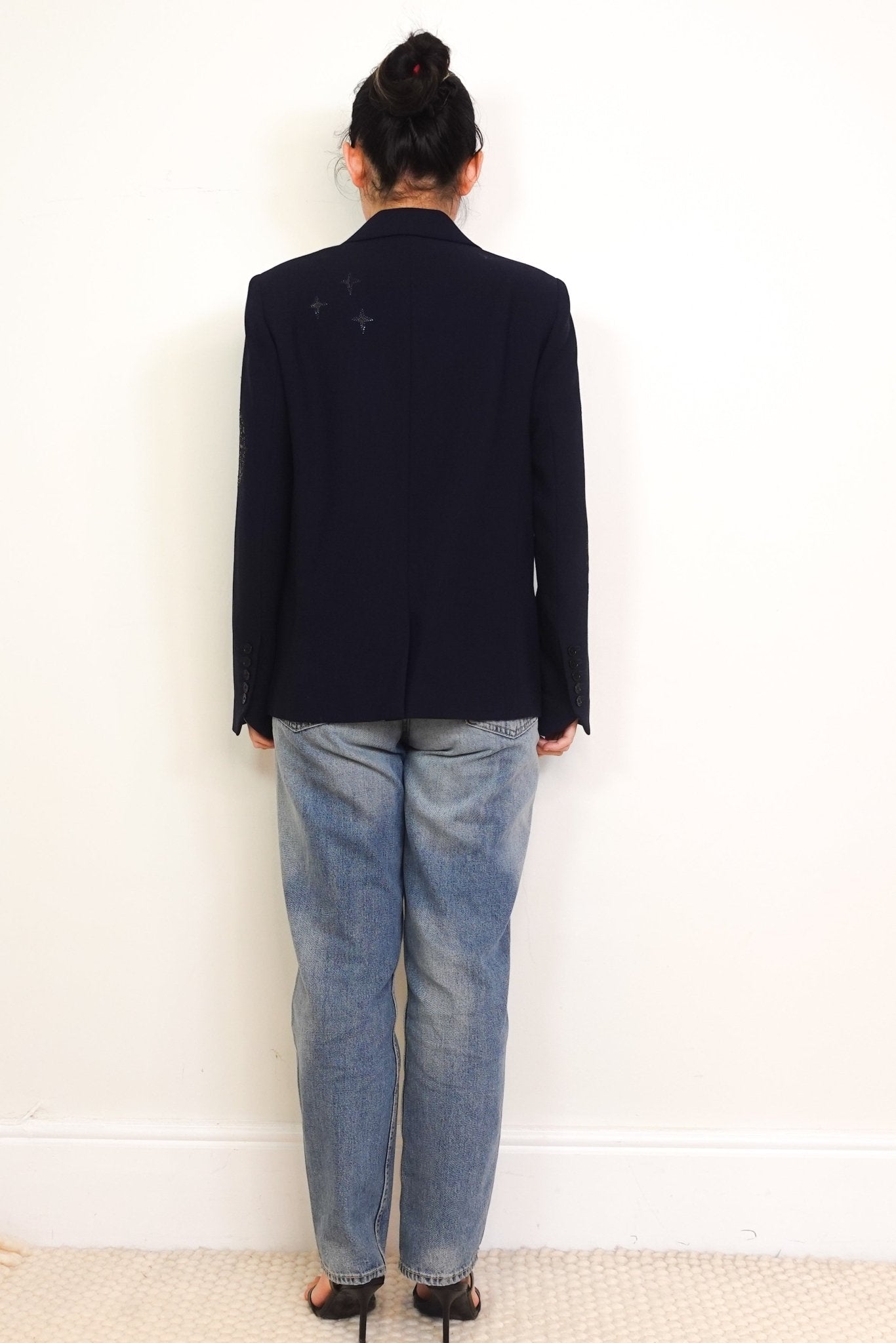 Zadig & Voltaire Navy Embellished Victor Jacket RRP £429 | Authentic Preloved - Reloved Again