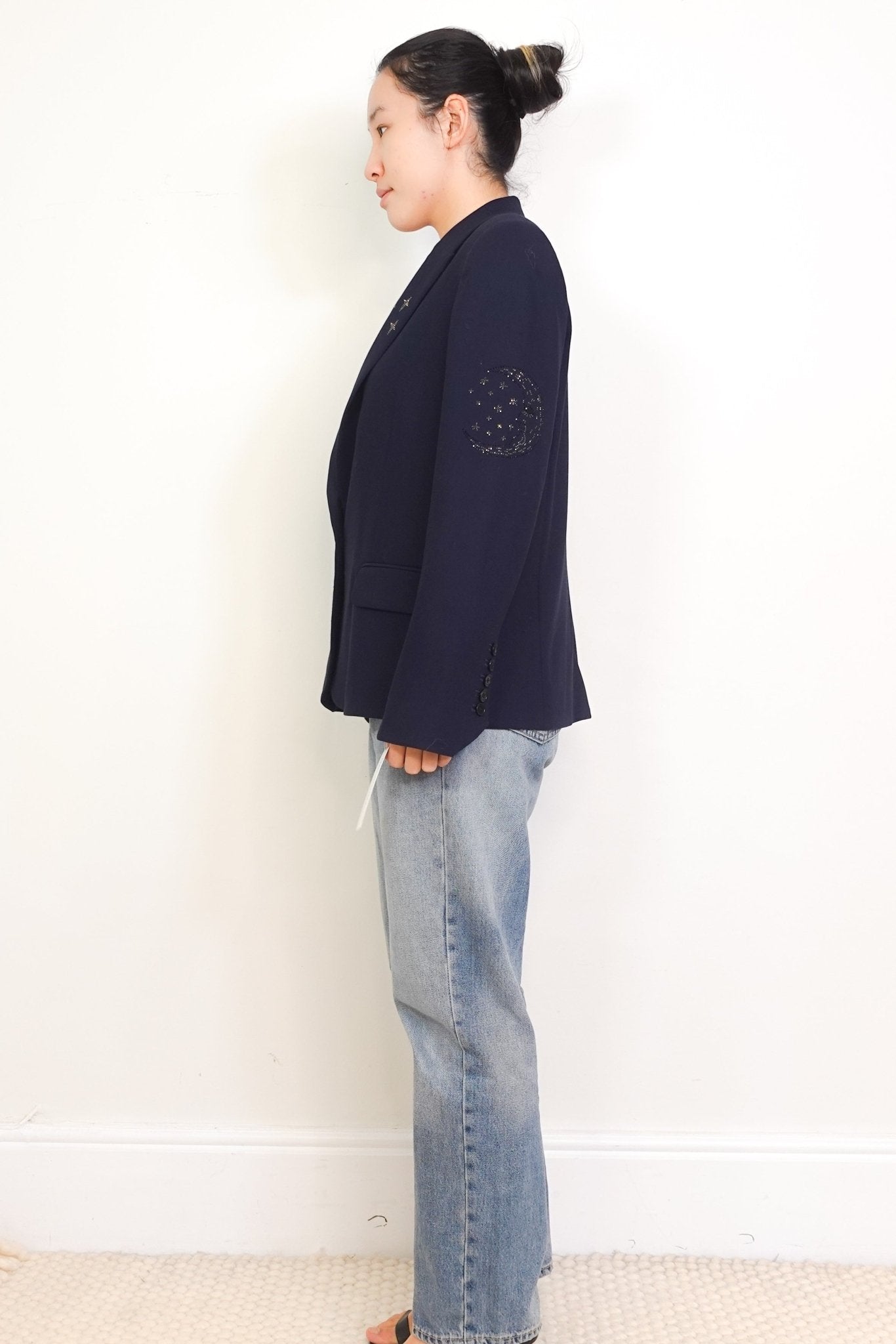 Zadig & Voltaire Navy Embellished Victor Jacket RRP £429 | Authentic Preloved - Reloved Again
