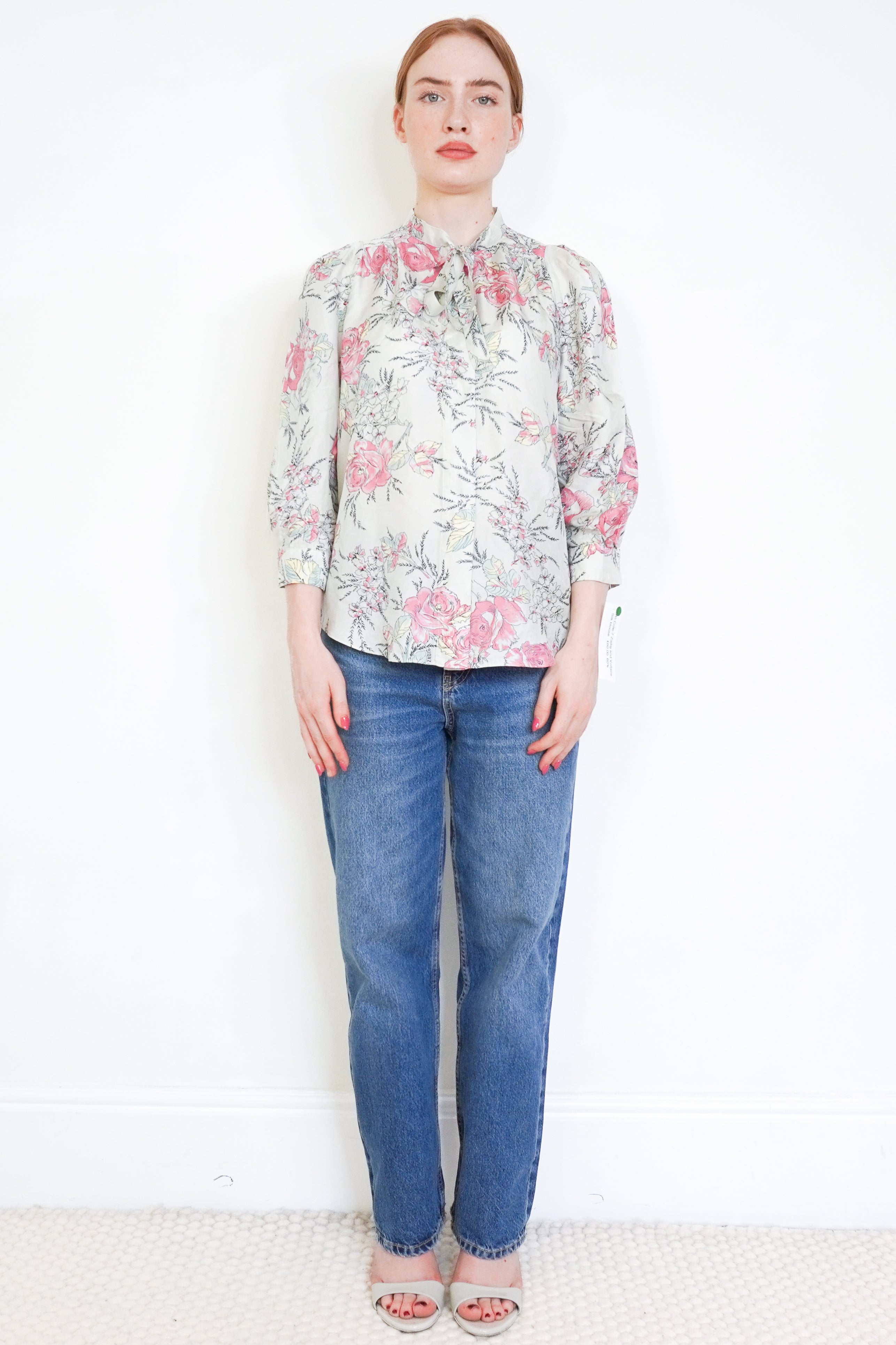 Zadig & Voltaire Cream Touch Twill Roses Blouse front photo chelsea london