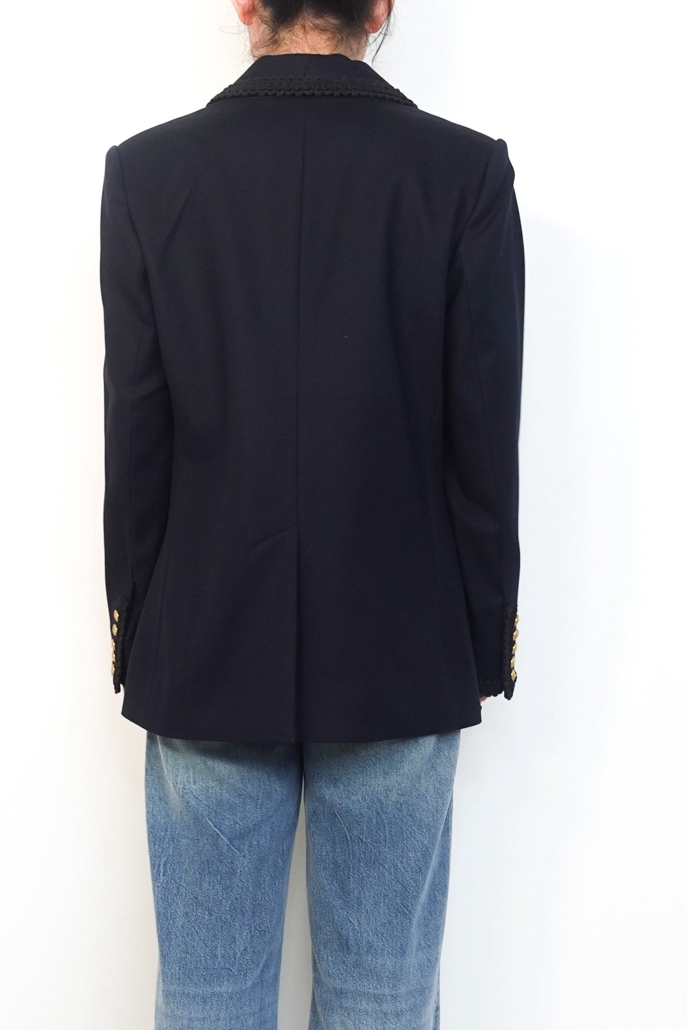 Zimmerman-Navy-Embroidered-Trim-Cotton-Blazer-back-picture-Chelsea-London