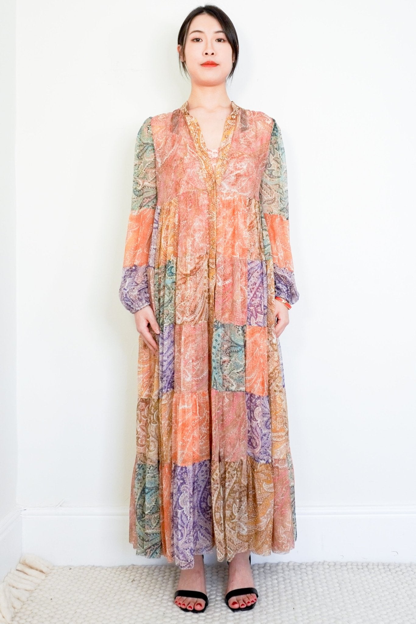 Zimmerman Orange Silk Maxi Dress with Slip RRP £1750 | Authentic & Pre