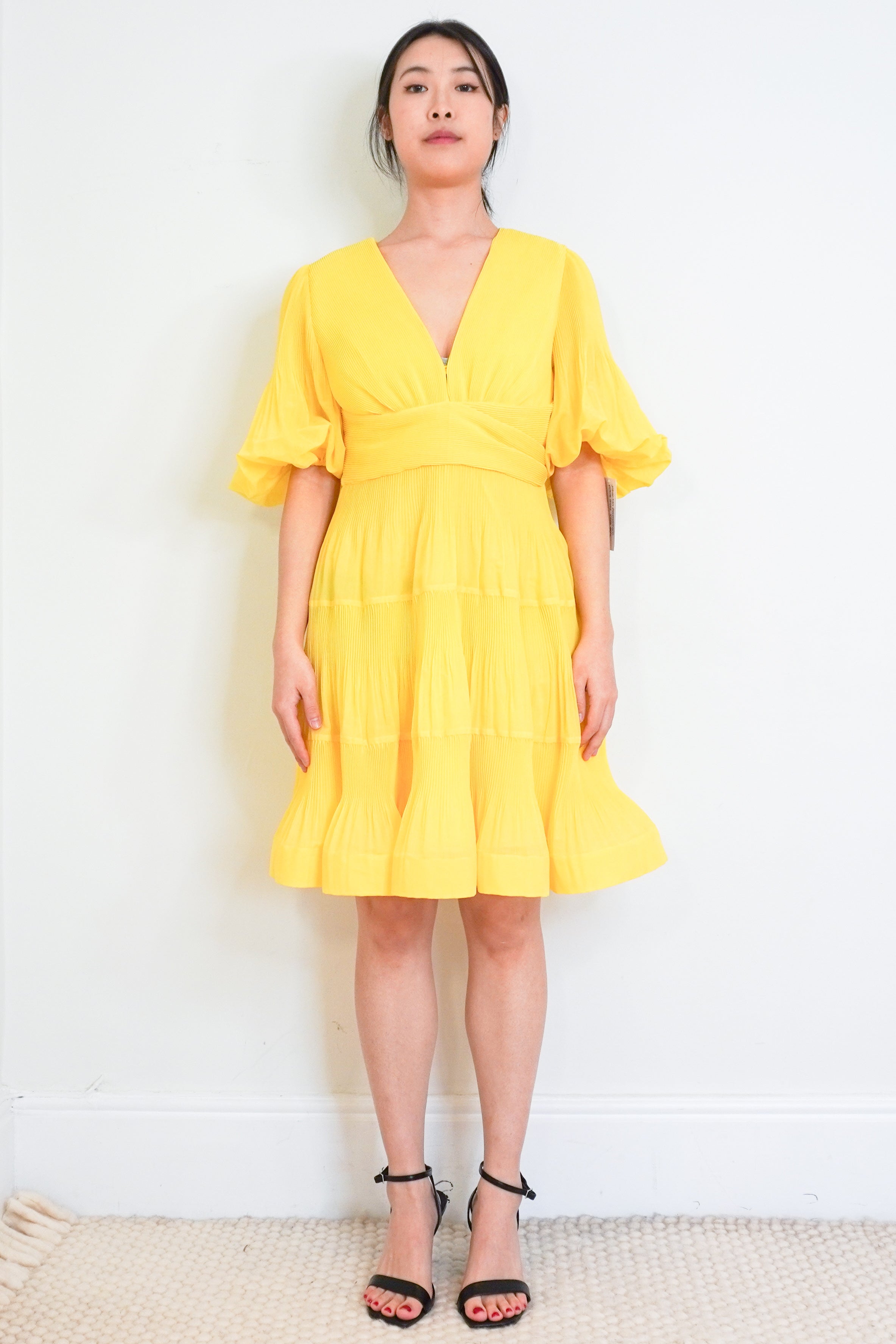 Zimmerman-Yellow-Mini-Dress-front-picture-Chelsea-London